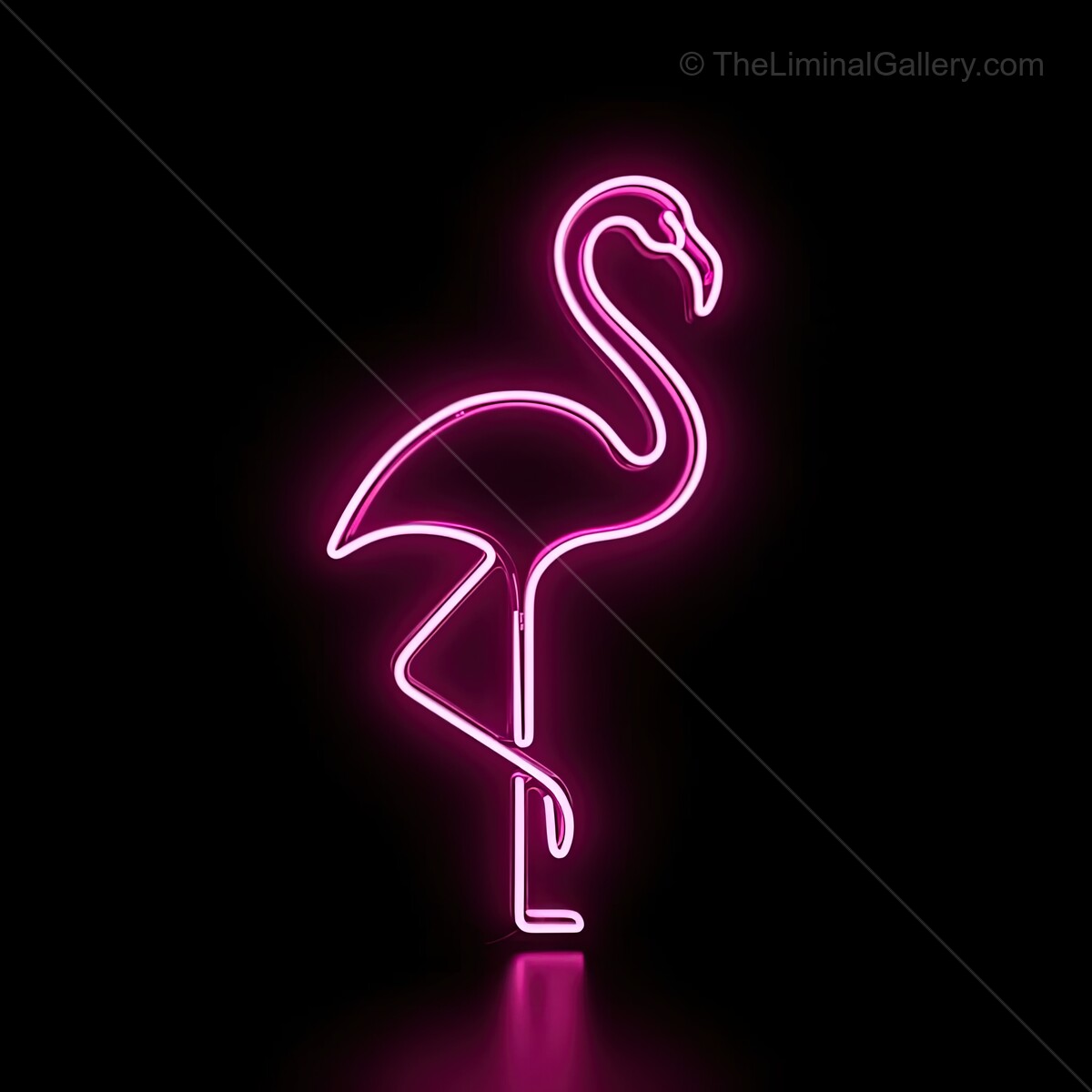 Vibrant pink neon flamingo glows brightly against a dark backdrop, adding charm to any space