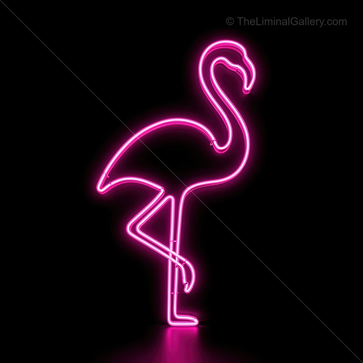 Vibrant neon flamingo sign illuminating a stylish space with lively colors and artistic flair