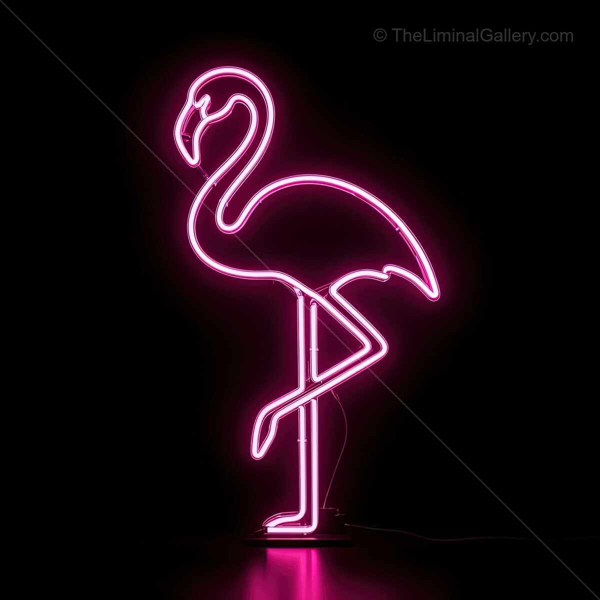 Flamingo neon sign glowing bright in the dark with vibrant pink hues