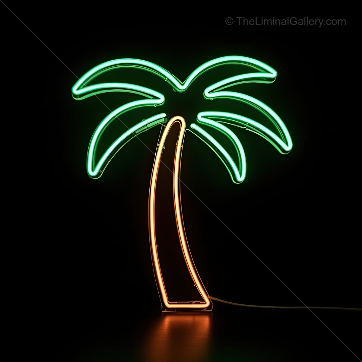 Glowing palm tree neon sign brings tropical vibes to any space at night