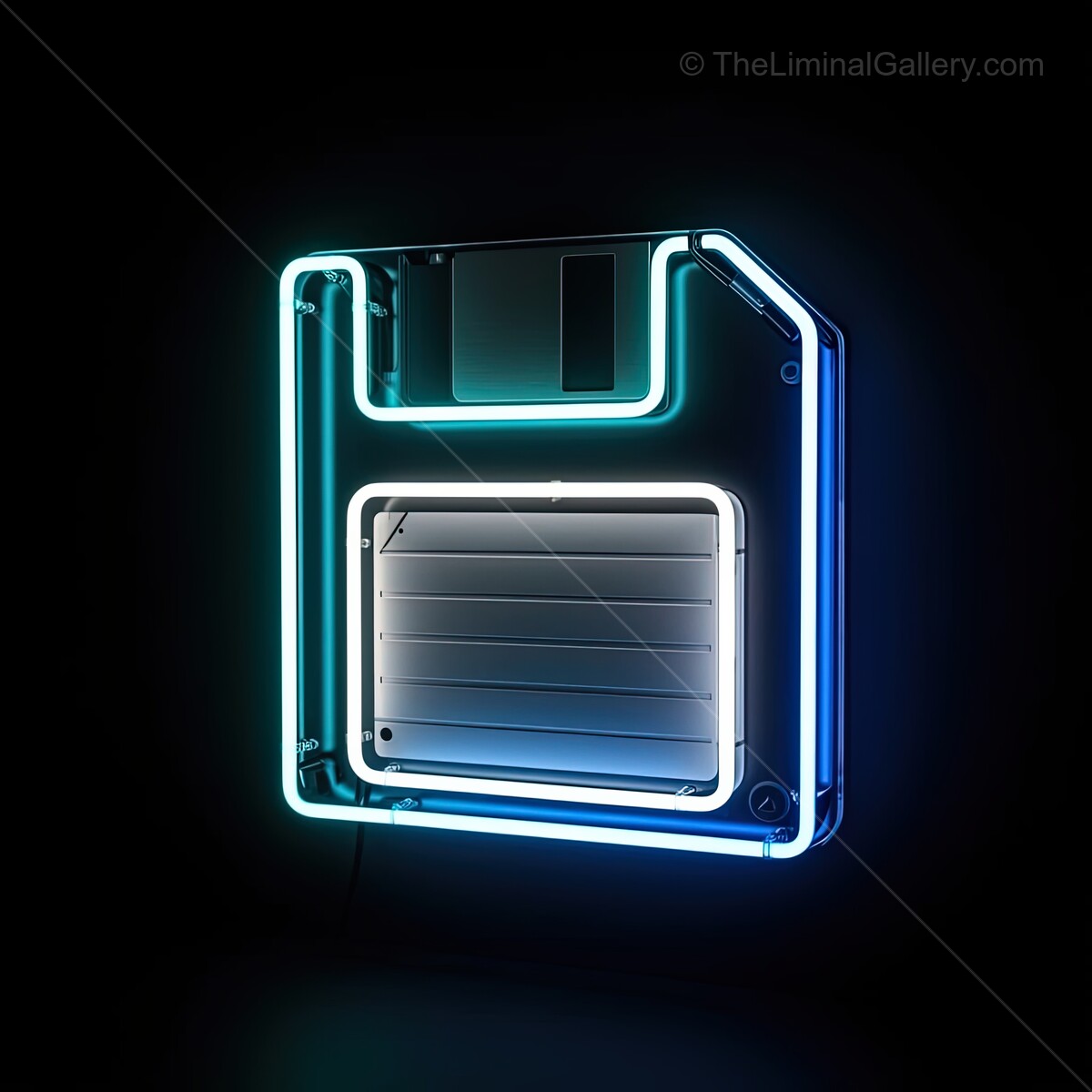 Bright neon sign glowing in vibrant blue and green, adding a modern touch to the nightlife scene