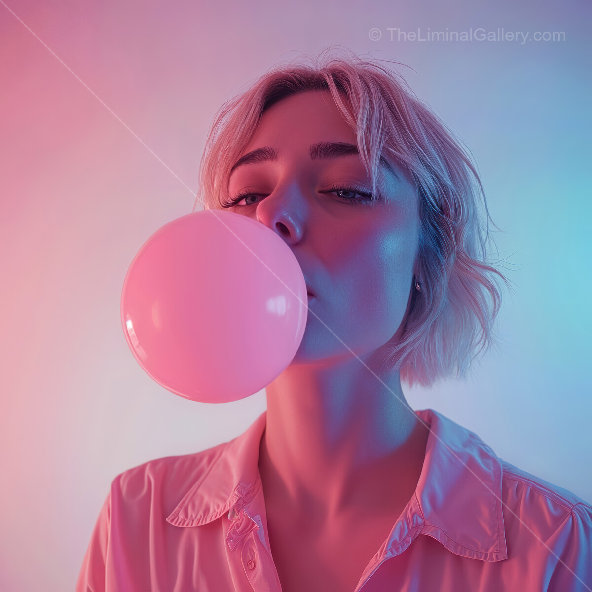 Blowing bubbles in vibrant colors creates a playful atmosphere during a creative indoor session