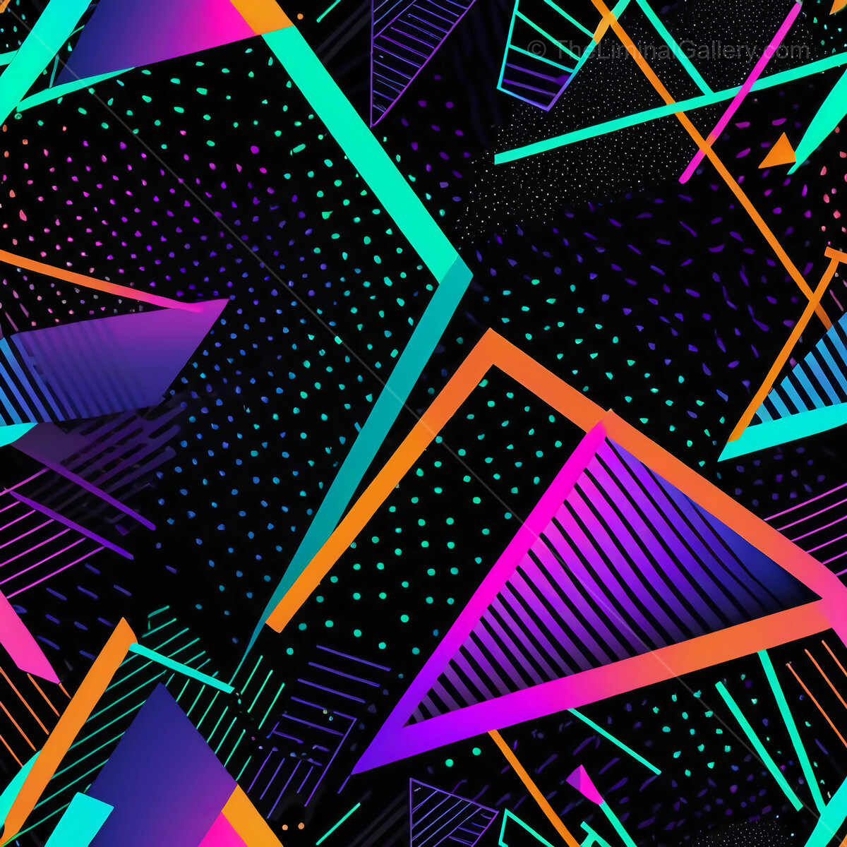 Colorful 80s Memphis geometric patterns creating a vibrant visual experience in modern design