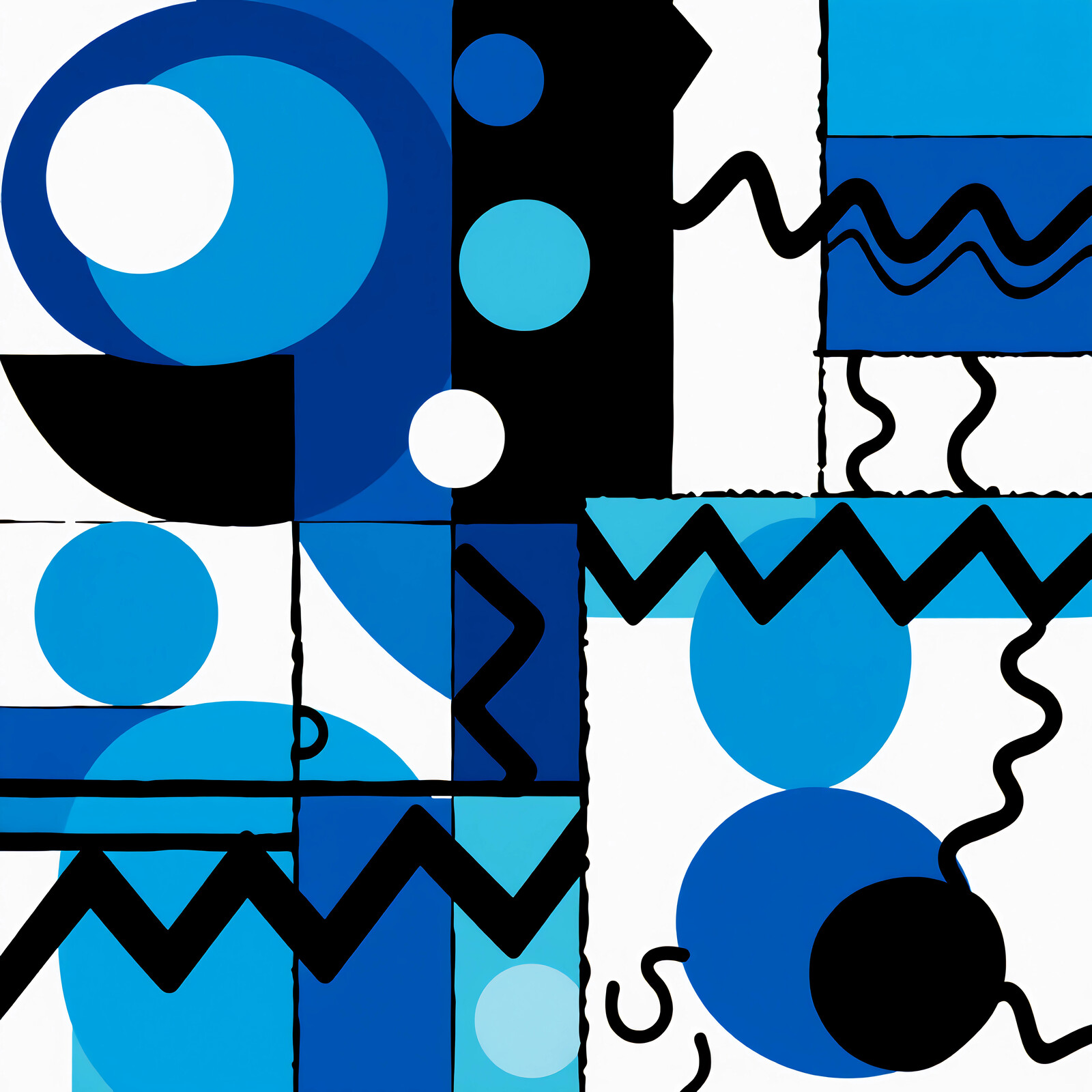 Colorful abstract geometric design in blue tones creating a modern artistic expression