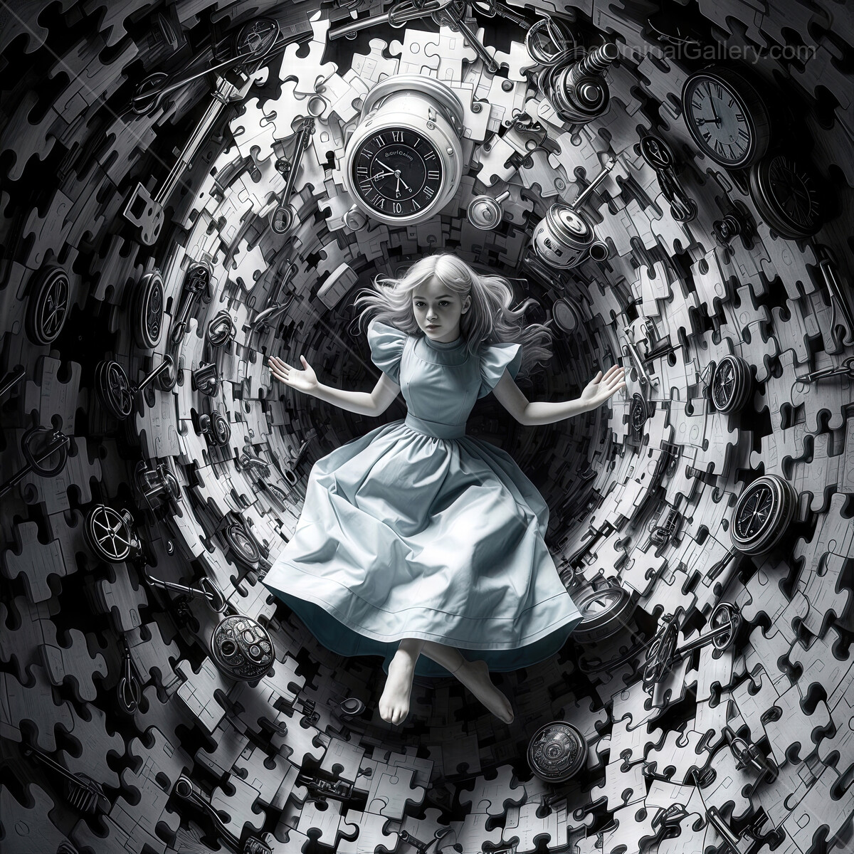Alice in Wonderland: Surreal journey into the depths of imagination with Alice in a puzzle-filled world