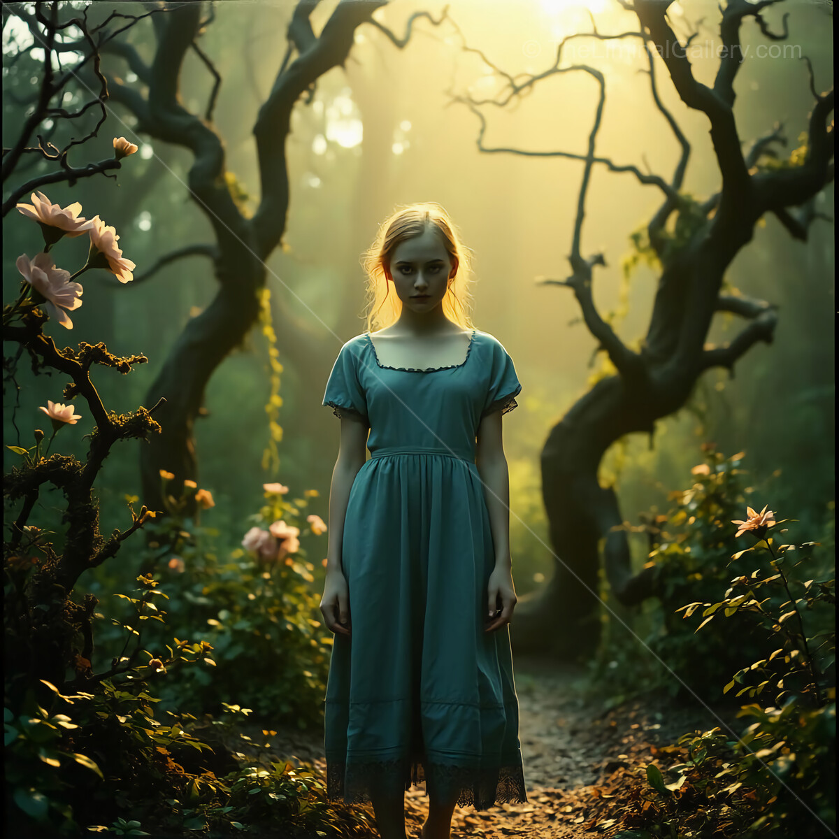 Through the Looking Glass: Mystical encounter in an enchanted forest at dawn