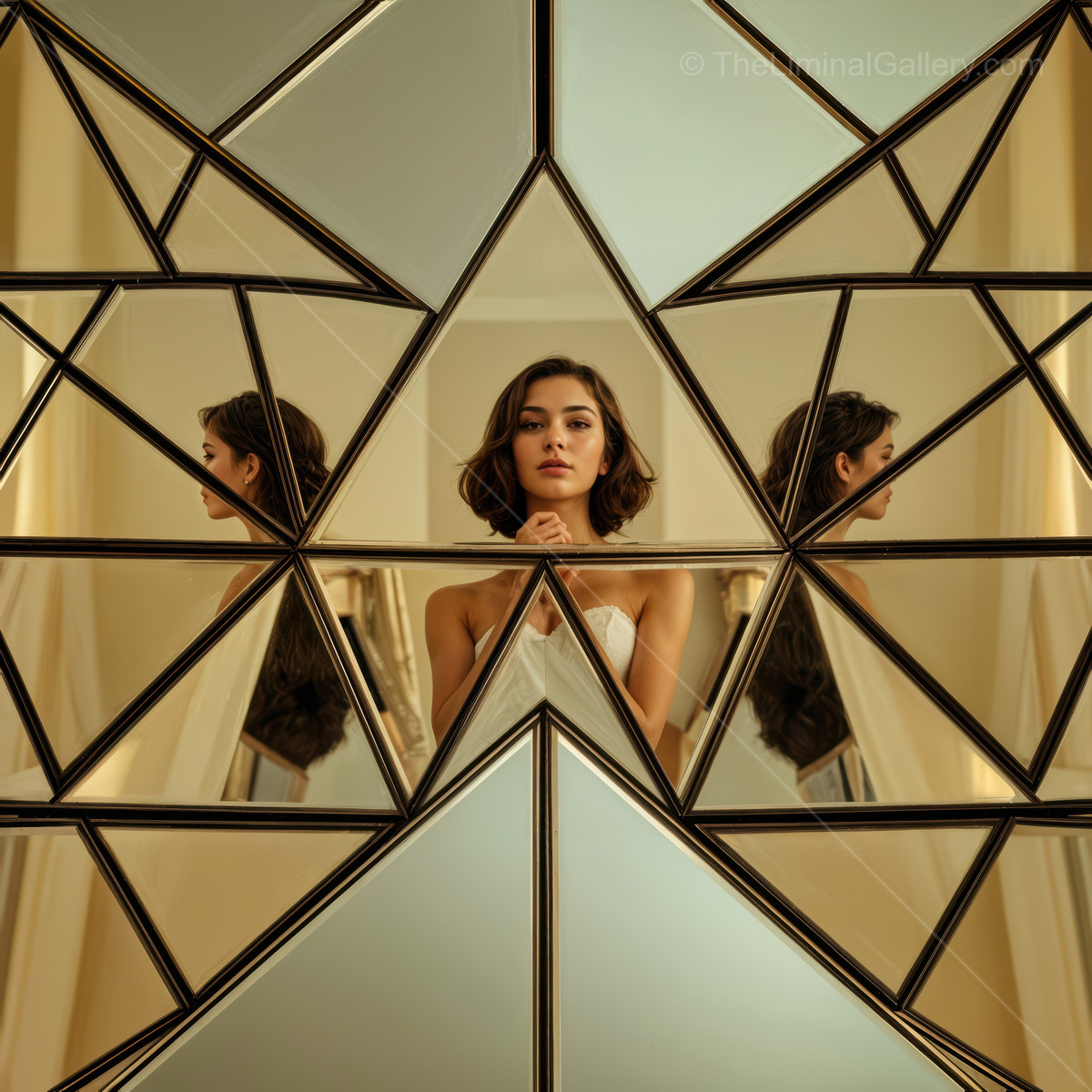 Reflections of elegance and style through geometric patterns in a creative space