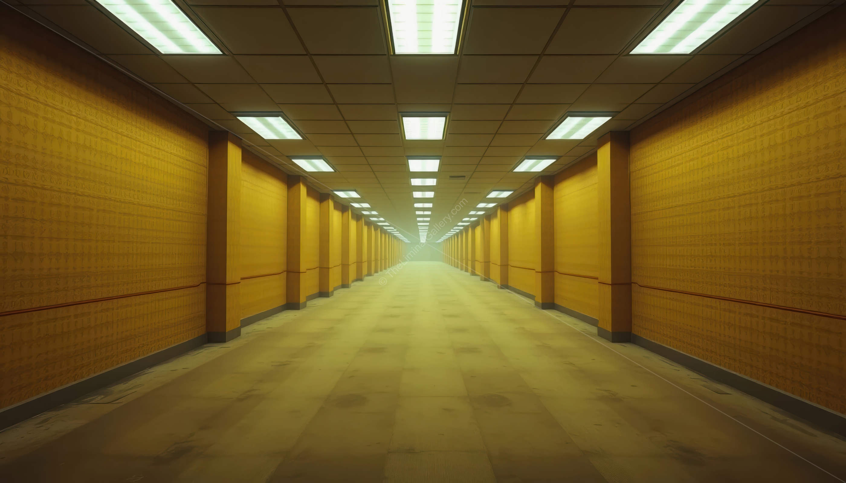 A cold, sterile feeling pervades Level 0, The Lobby, emphasizing the vast emptiness and unsettling familiarity.