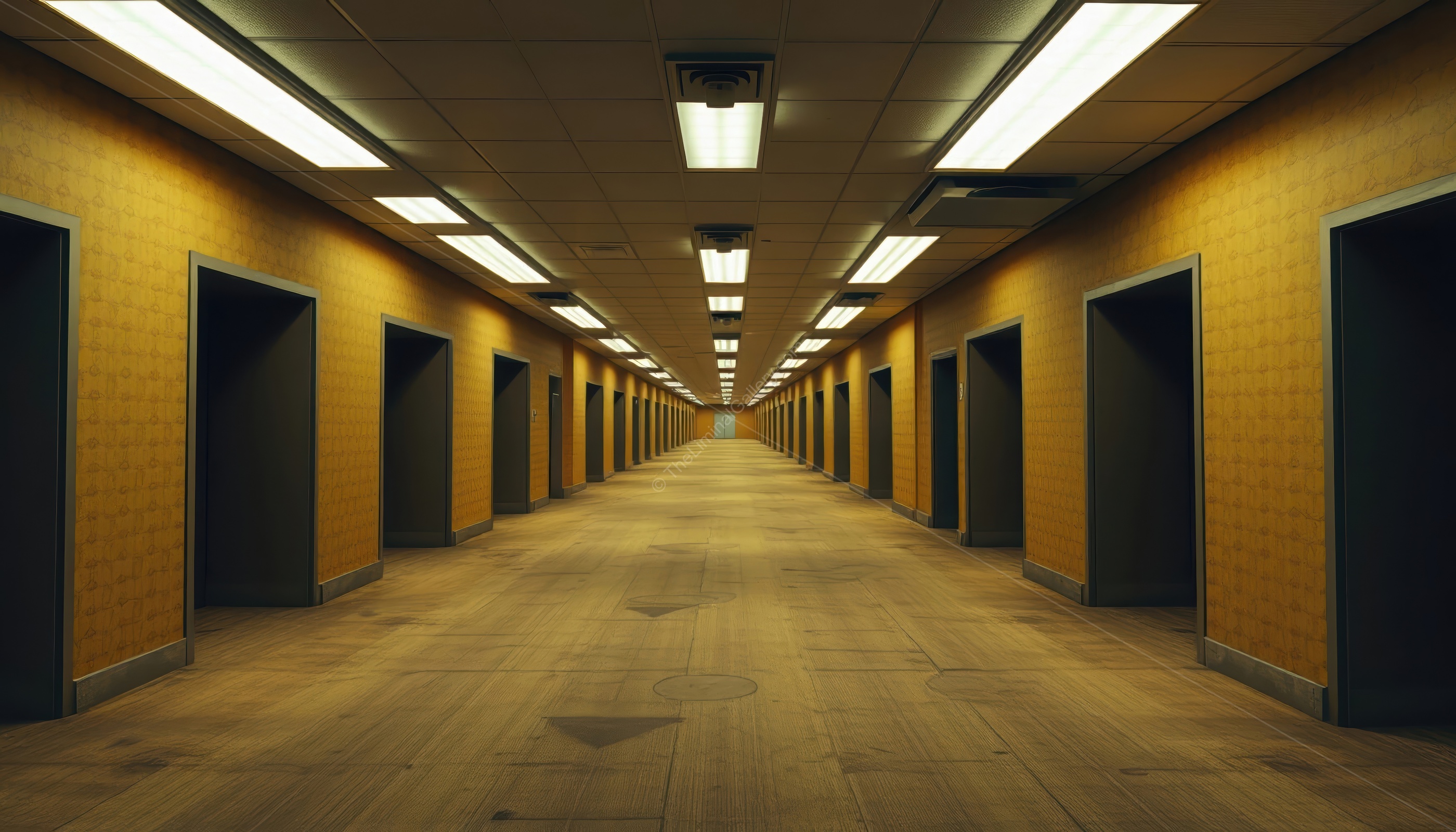 The endless yellow walls and the echoing silence of Level 0, The Lobby, create a sense of isolation and dread.