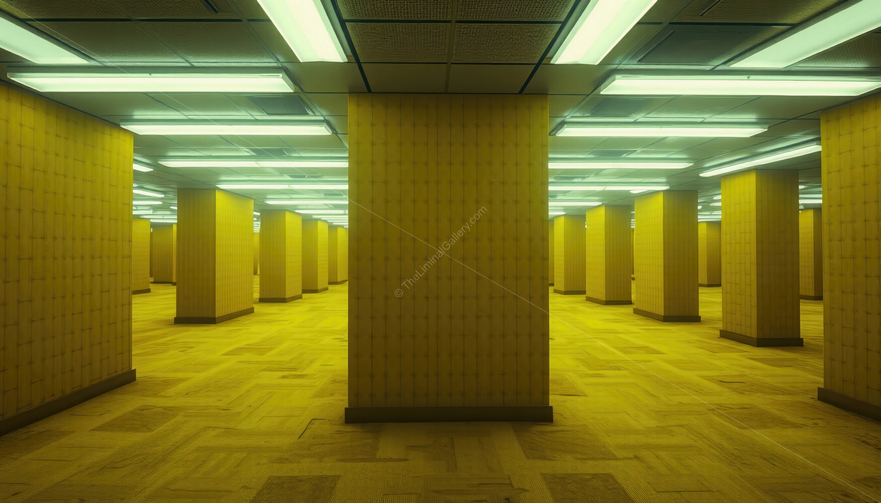 The repeating pillars create a maze of perspectives in Level 0, adding to the feeling of being lost.