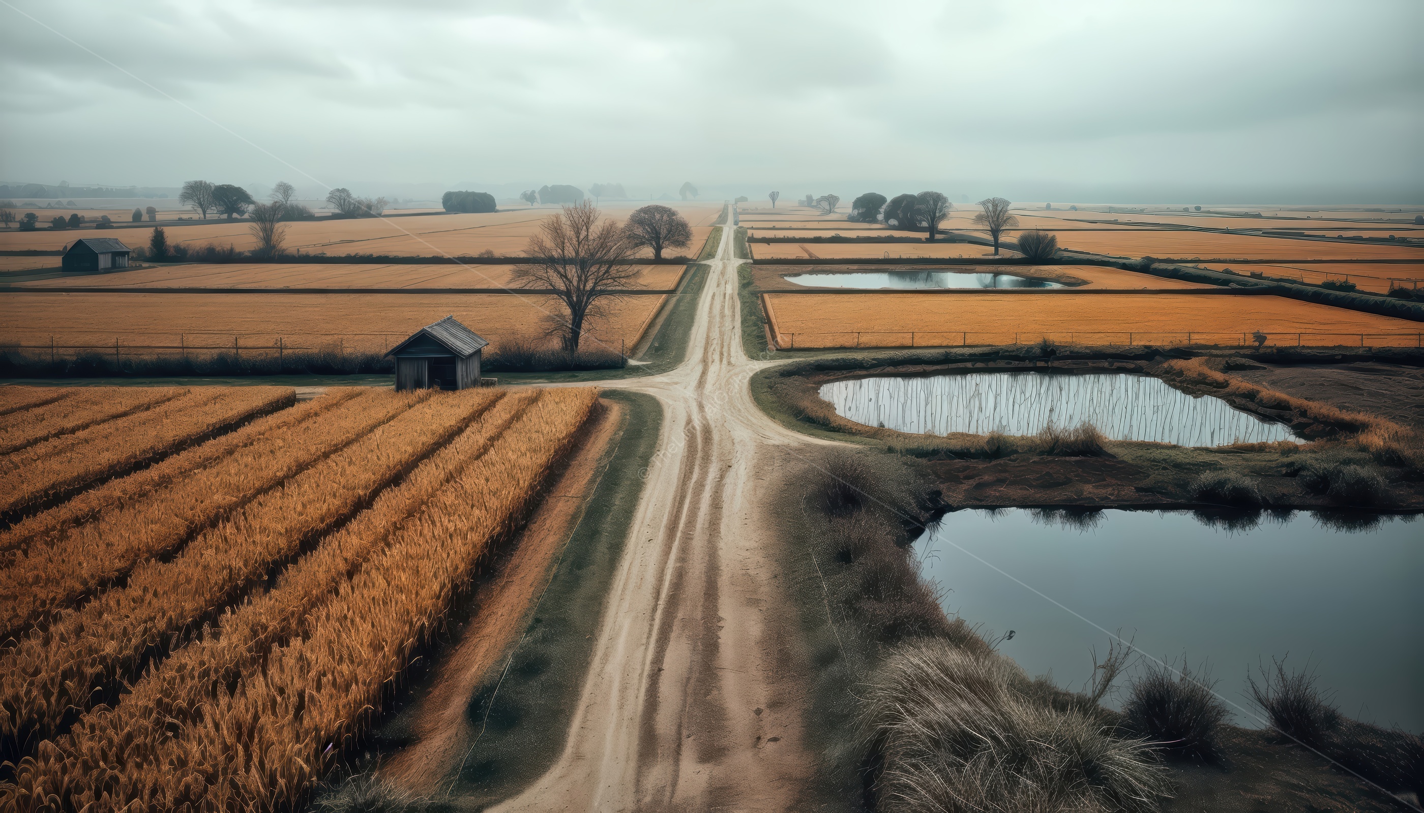 The endless fields evoke a sense of isolation and the feeling of being utterly lost.