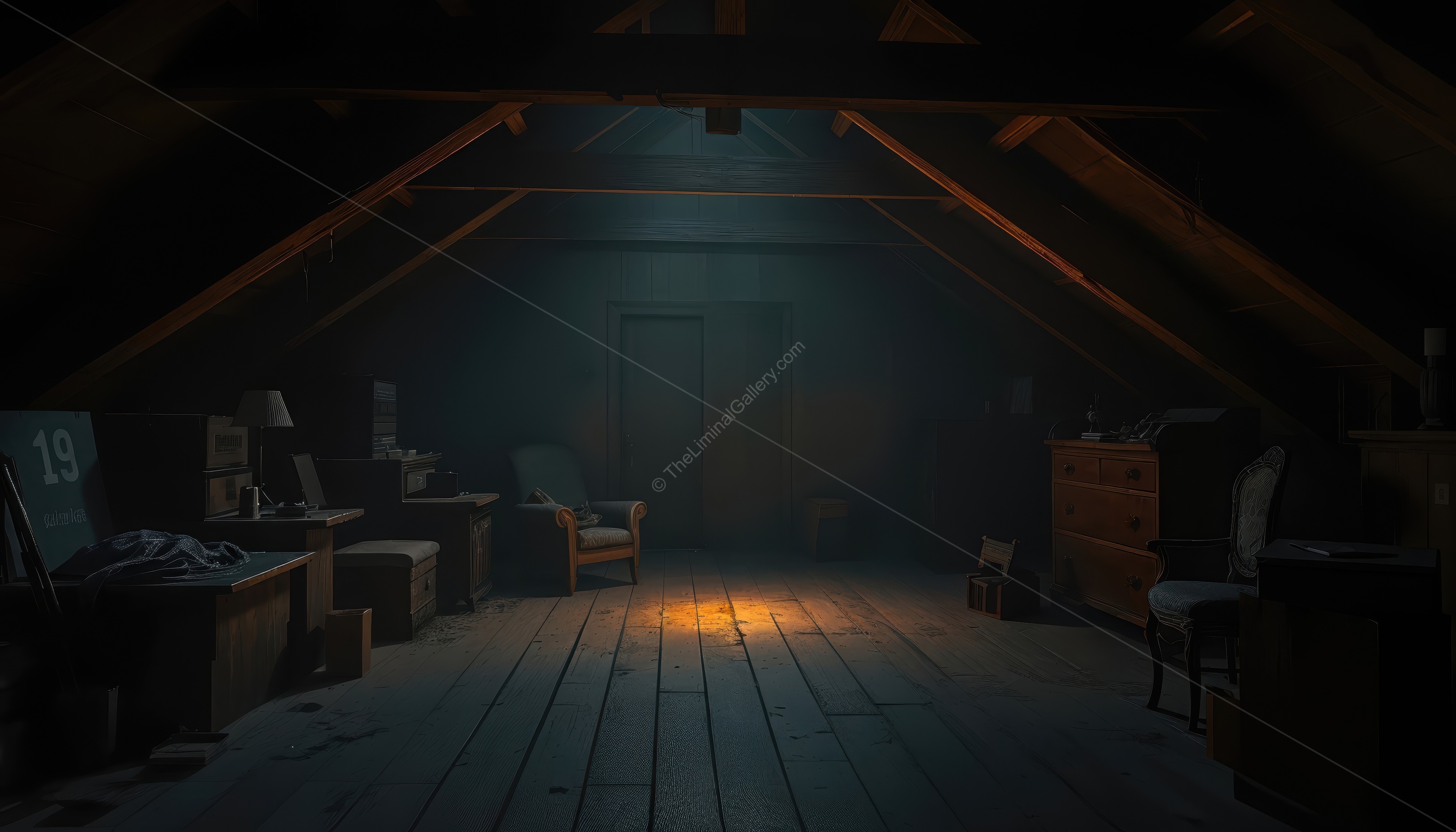 The dust-filled air and the echoes of footsteps add to the sense of unease and isolation.