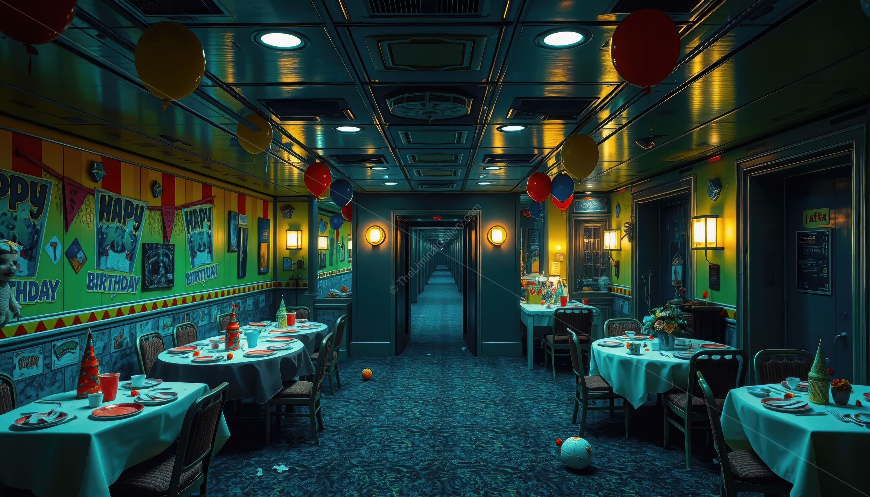The unsettling vibe of the party room emphasizes the unpredictable nature.