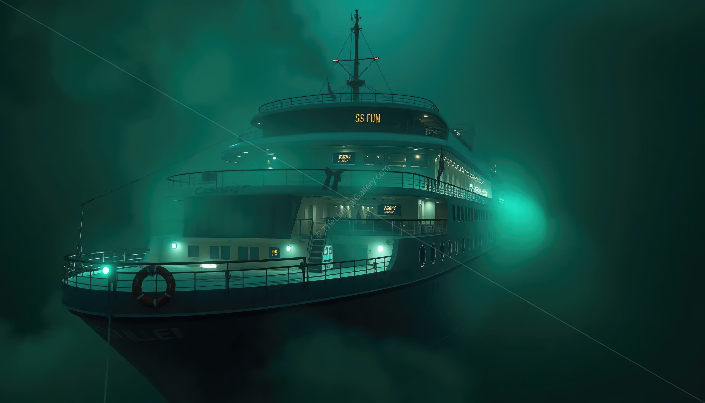 The ship's exterior blends a sense of whimsy with an unsettling dread.