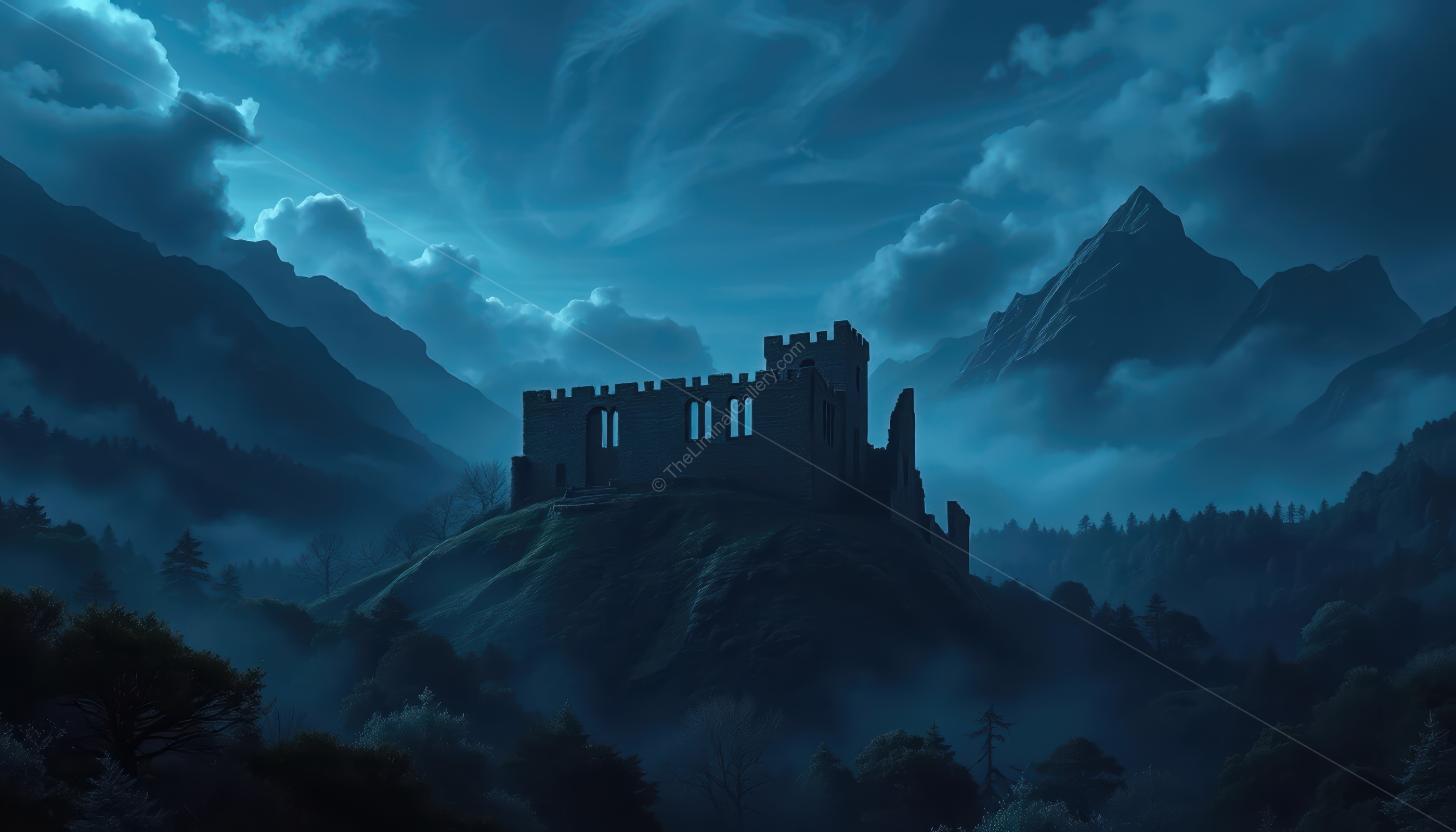 The medieval architecture and eerie isolation blend to create a sense of unease.