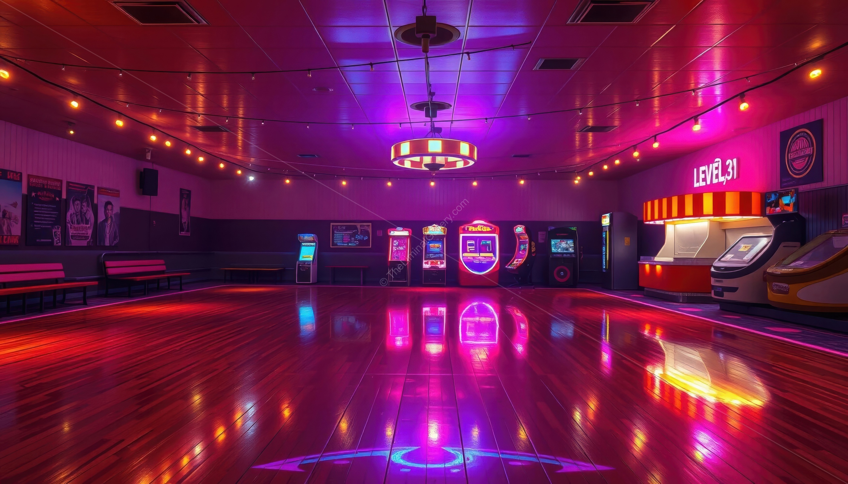 The bright lights and emptiness create an unsettling atmosphere in Level 31.