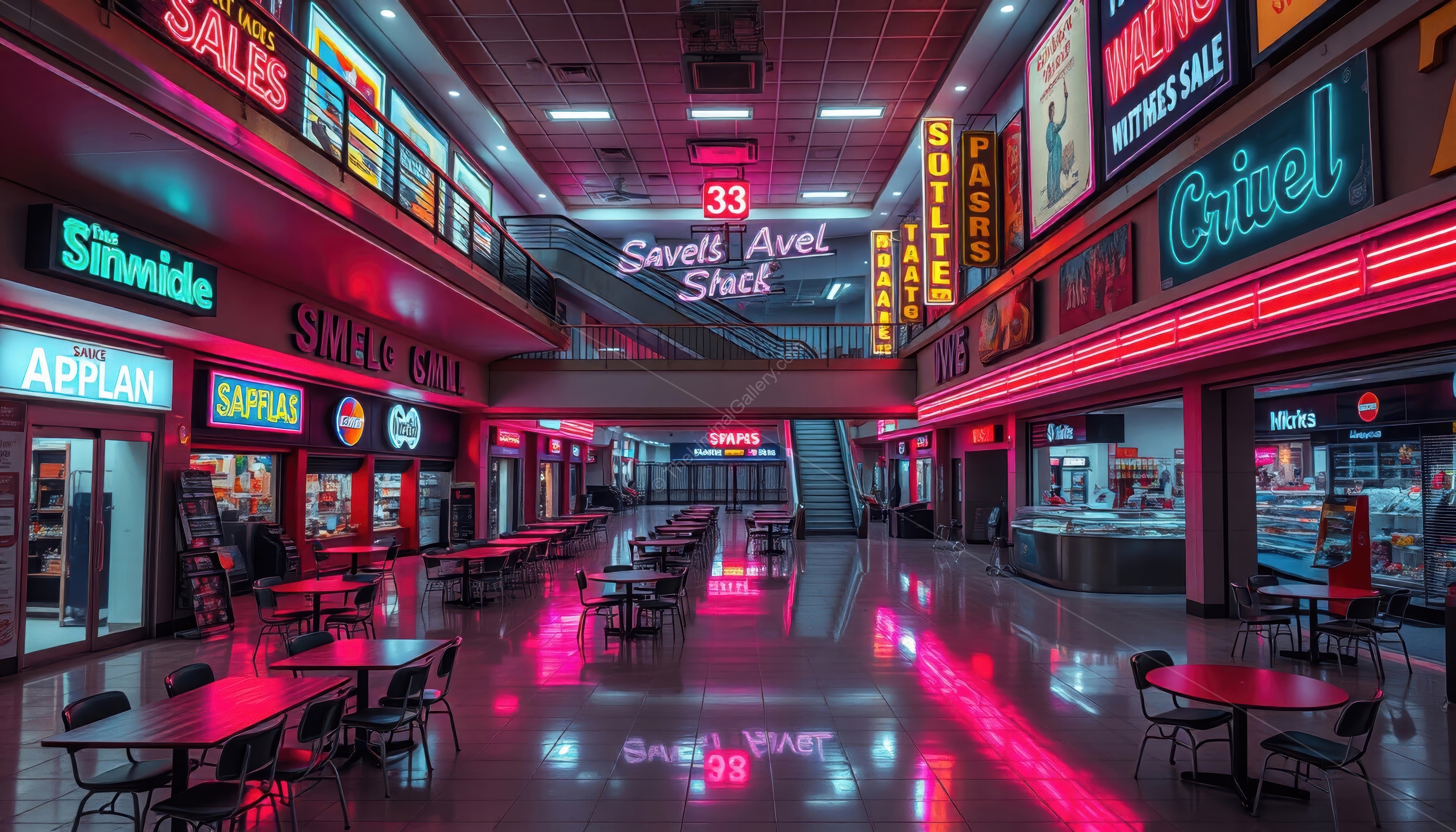 The infinite shopping corridors lead to a sense of endless wandering.