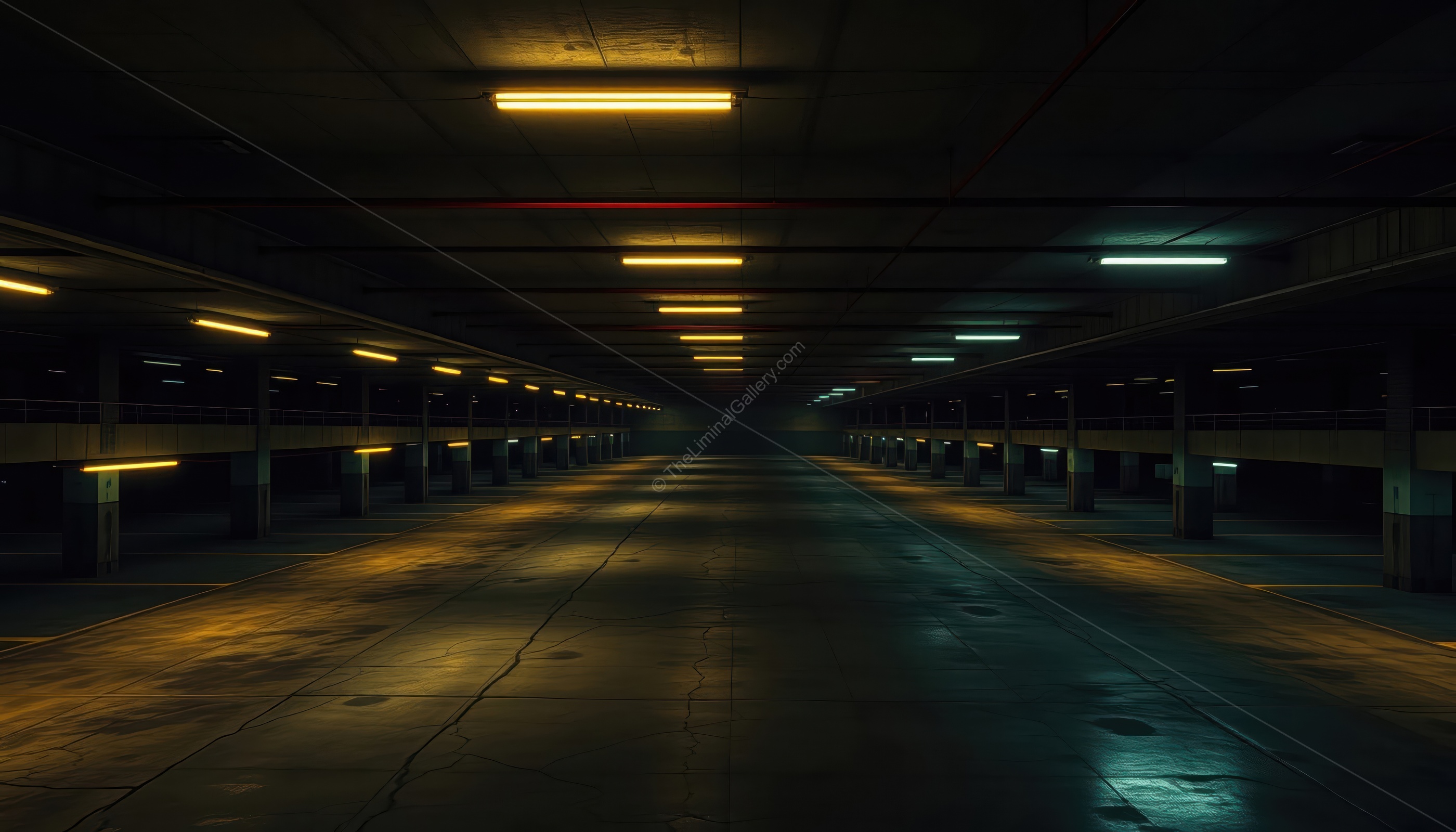 The desolate, empty car park stands as a testament to emptiness and isolation.