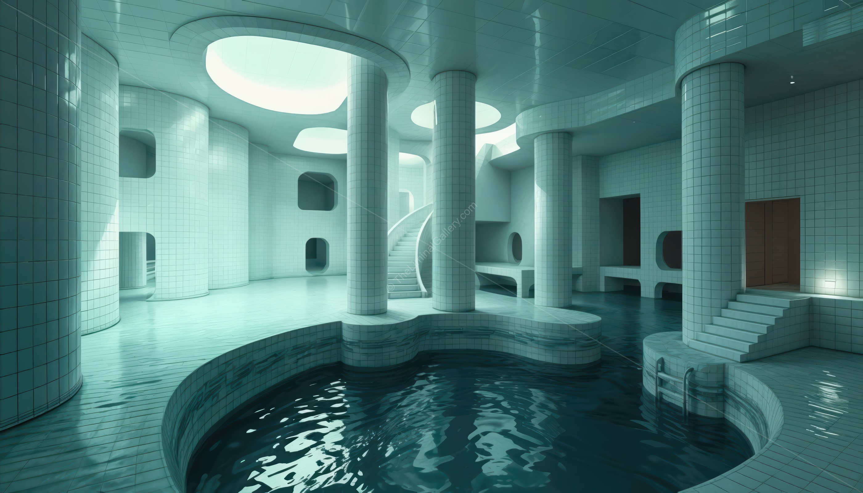 The eerie silence and the gentle lapping of water create a dreamlike atmosphere.