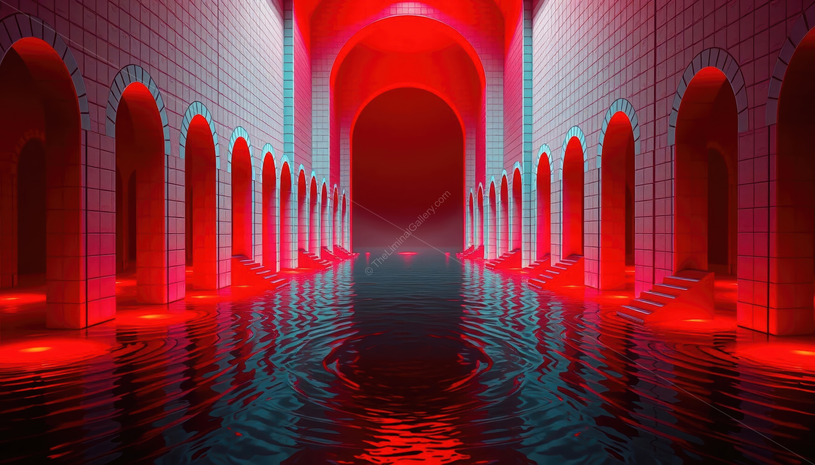 The red water and the endless space create a nightmare.