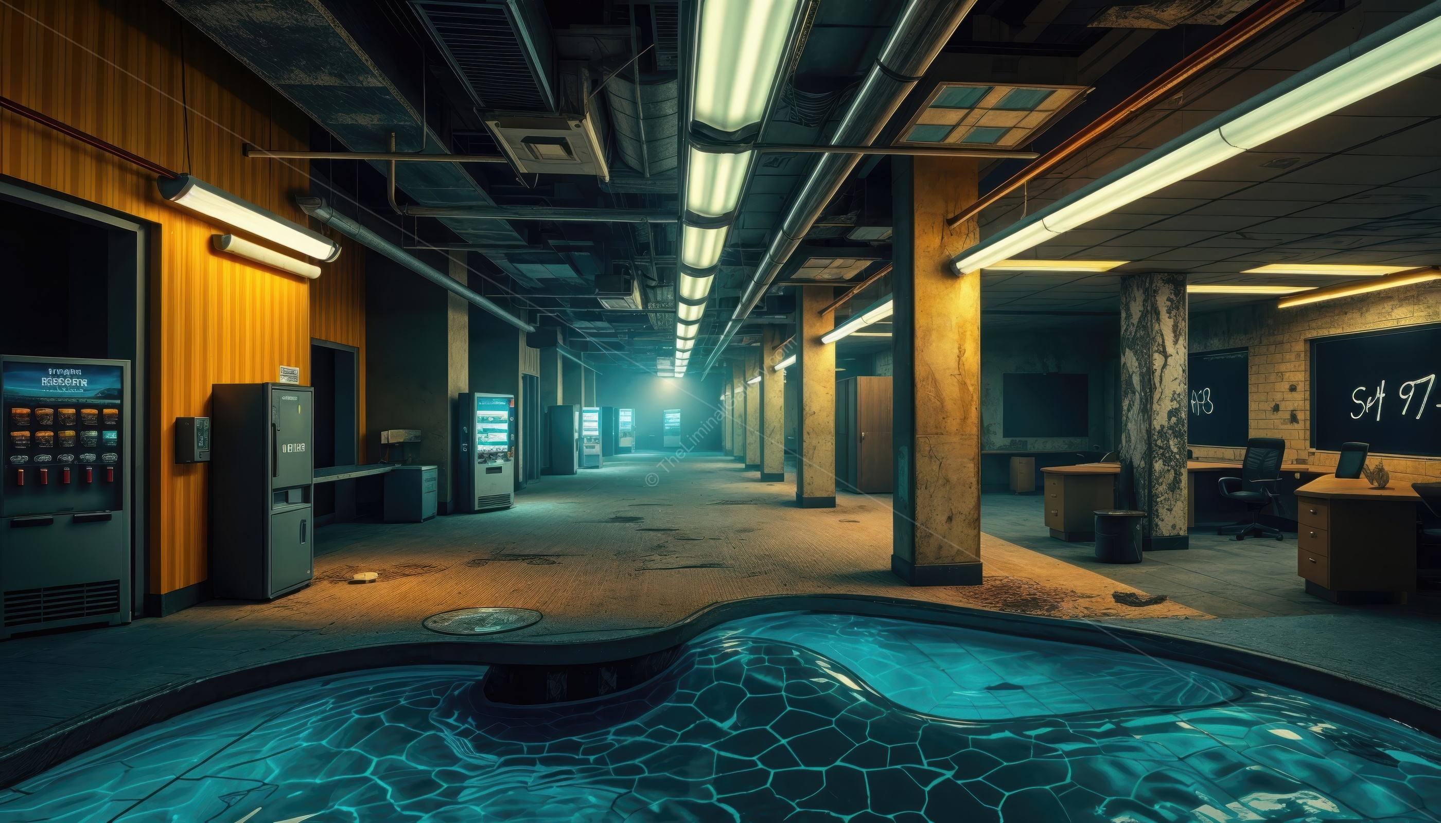 The chaotic geometry and dim lighting create an unsettling atmosphere in Level 38.