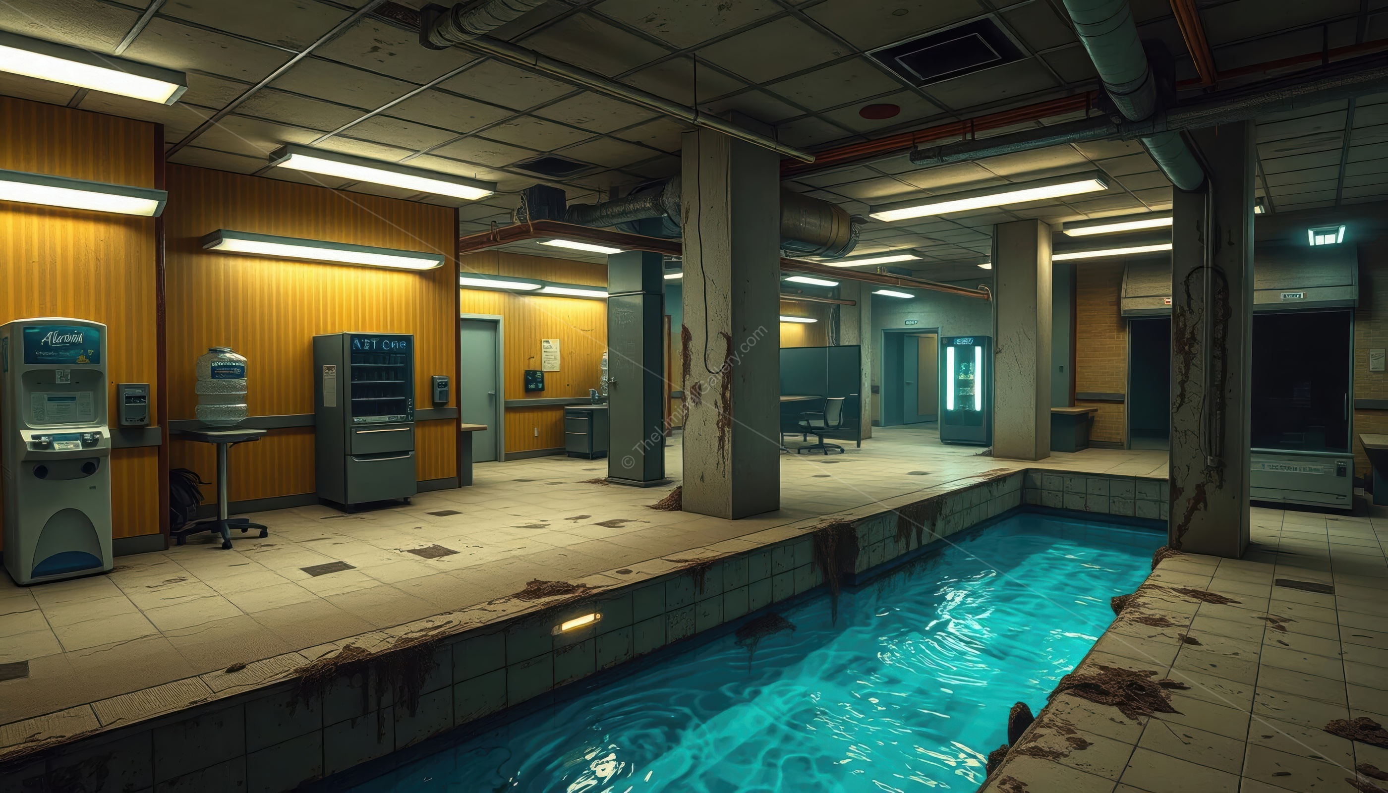 The bending space and disorienting geometry create a terrifying experience.