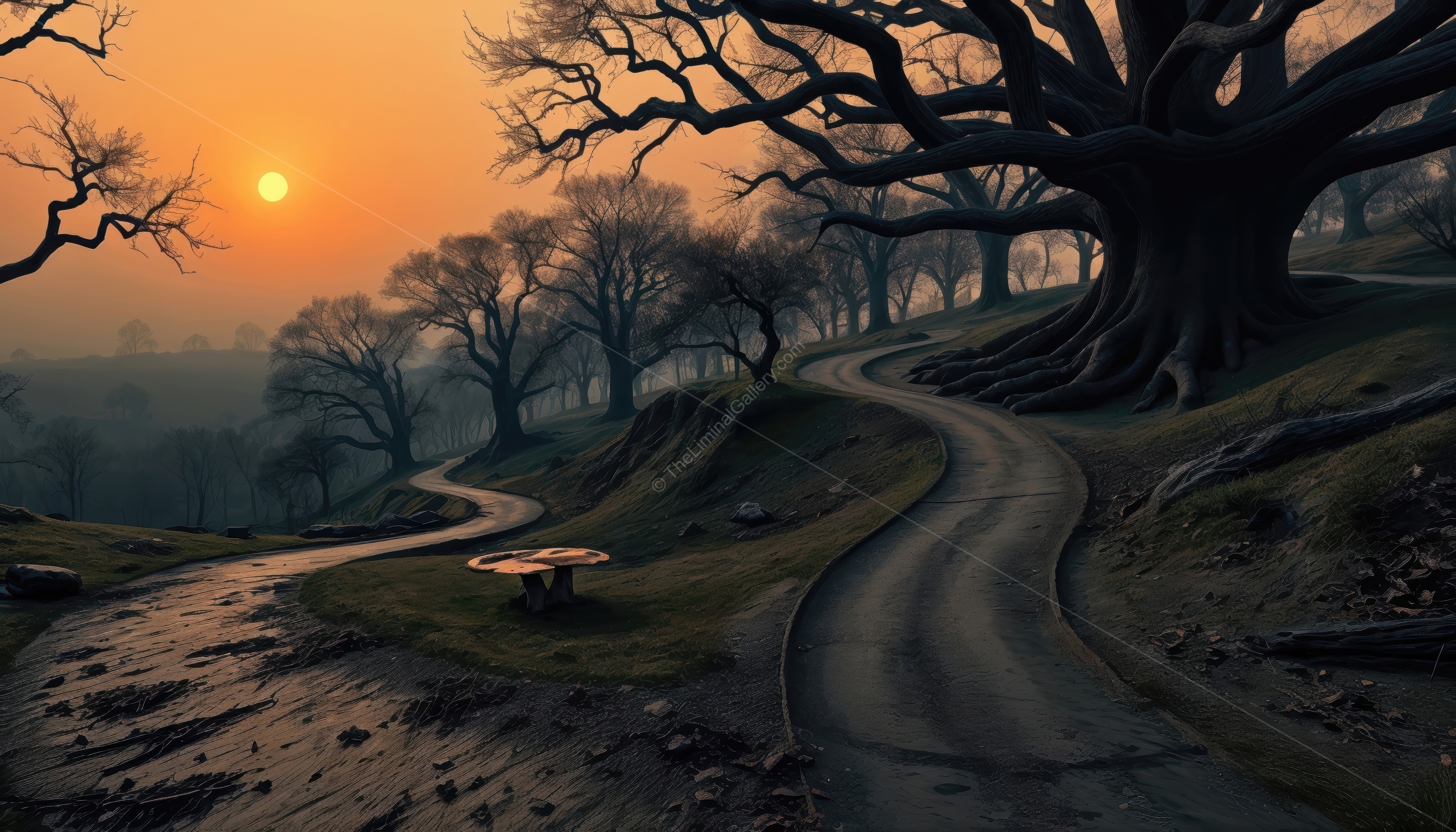 The enchanted forest creates a feeling of being lost in a dream.