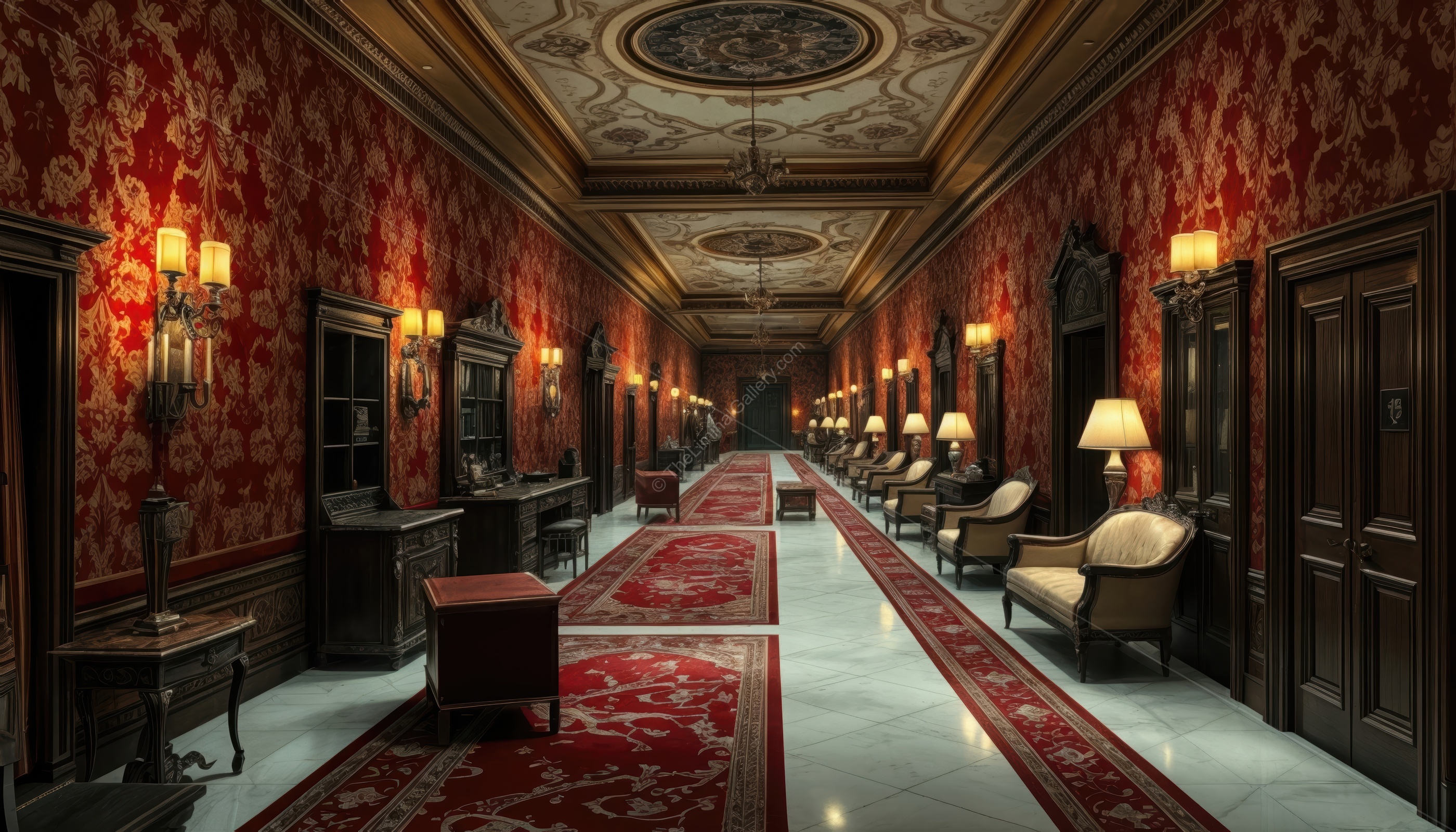 The long, empty corridors and the echoing silence create an uneasy atmosphere.