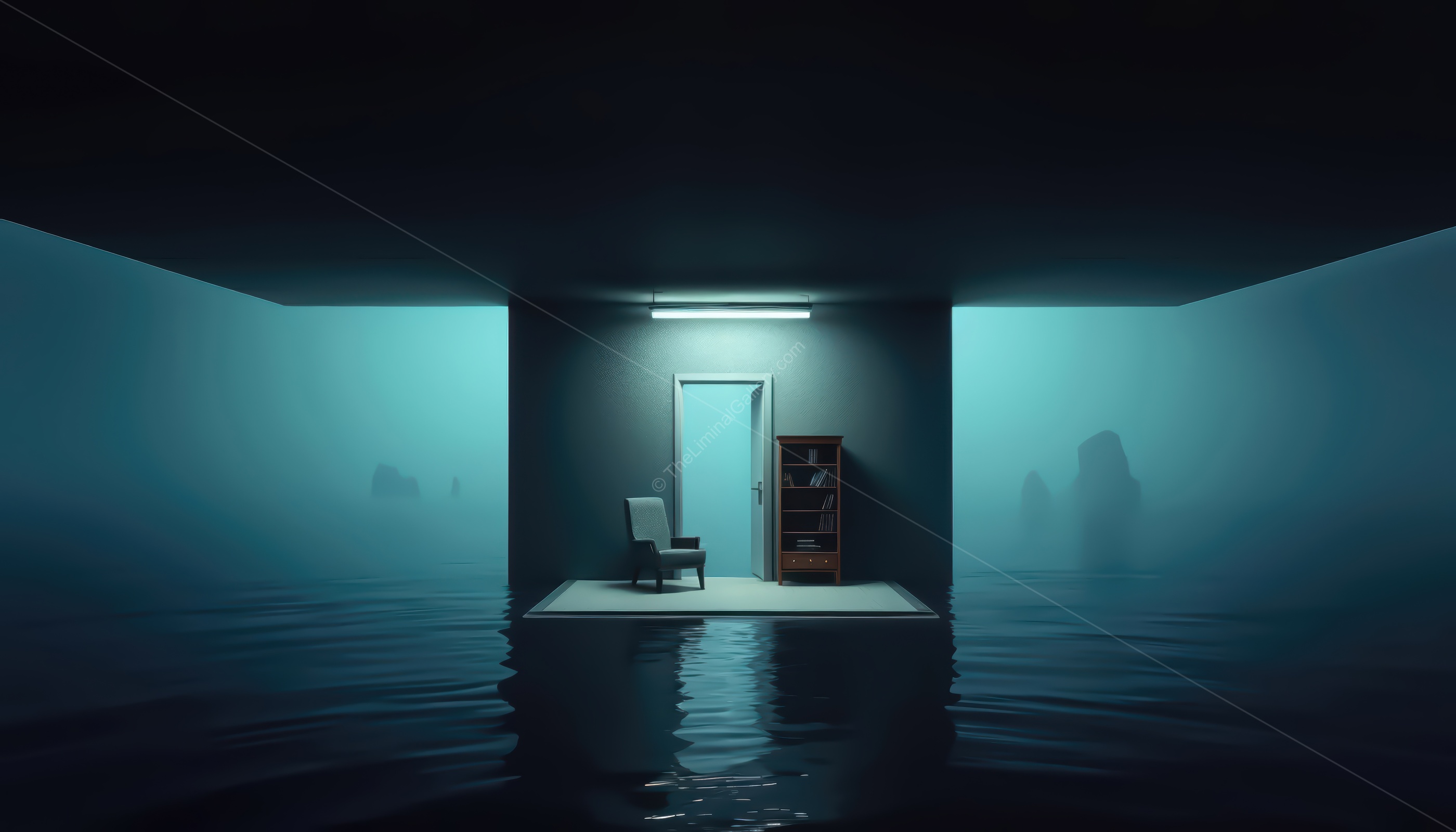 The deep water and the lack of light creates an unsettling environment.