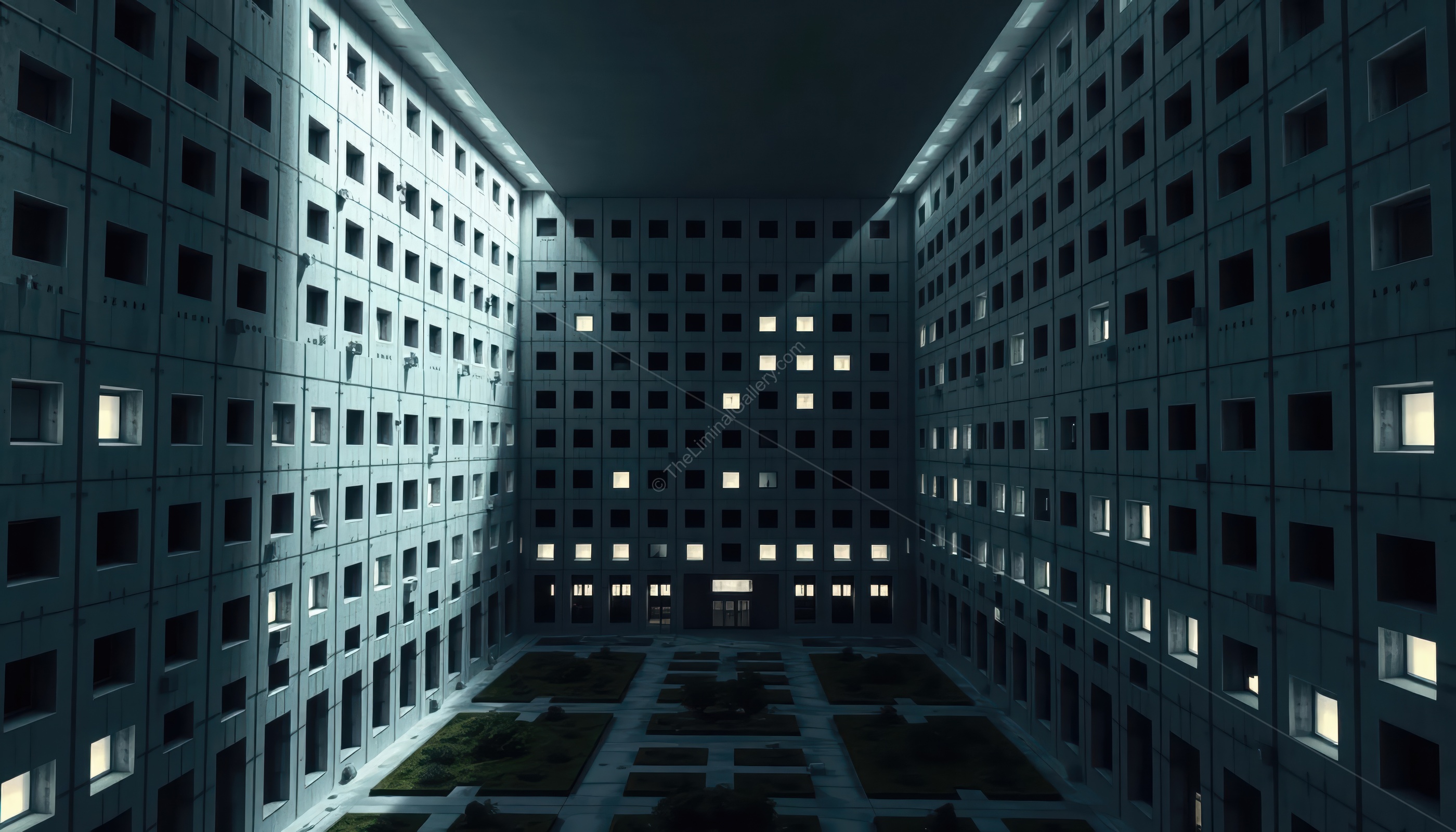 The courtyard is surrounded by countless windows and the feeling of being trapped.