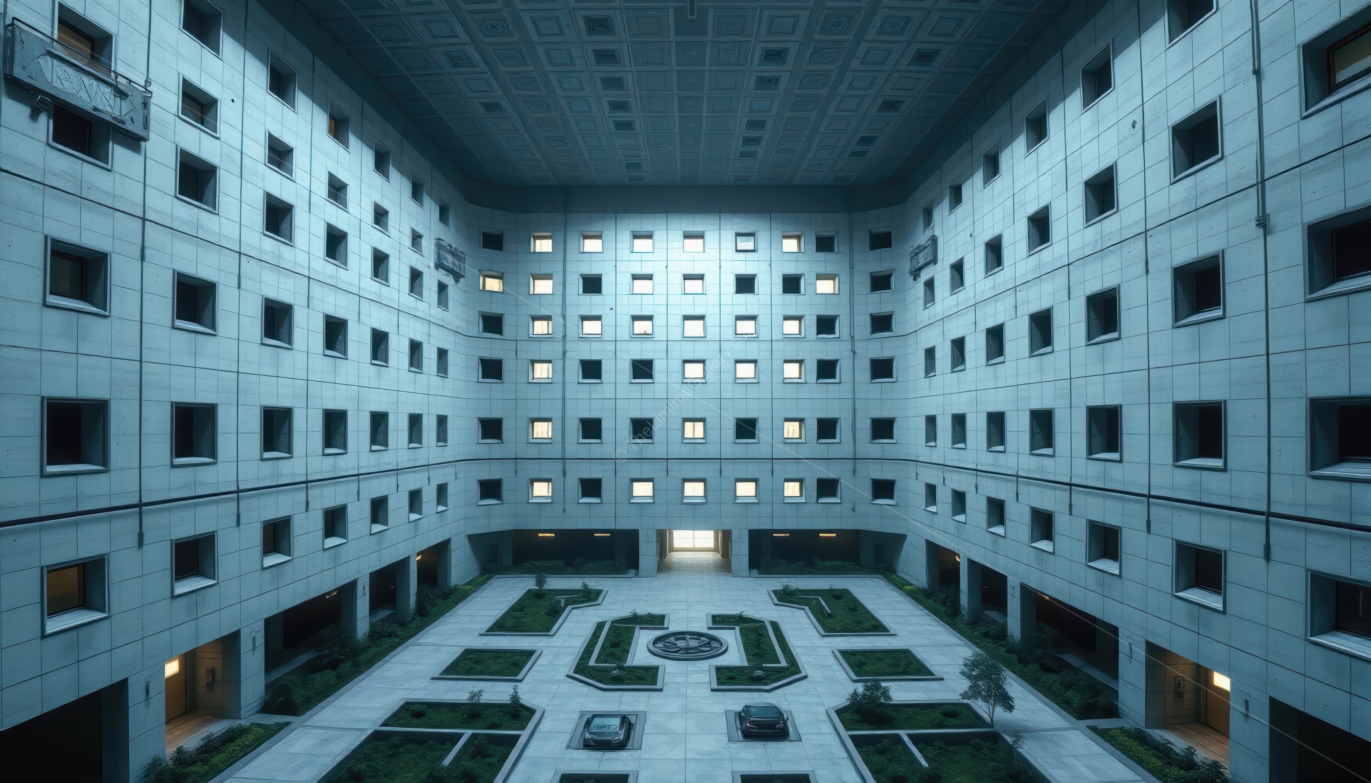 The multitude of windows makes it a disorienting and unsettling experience.