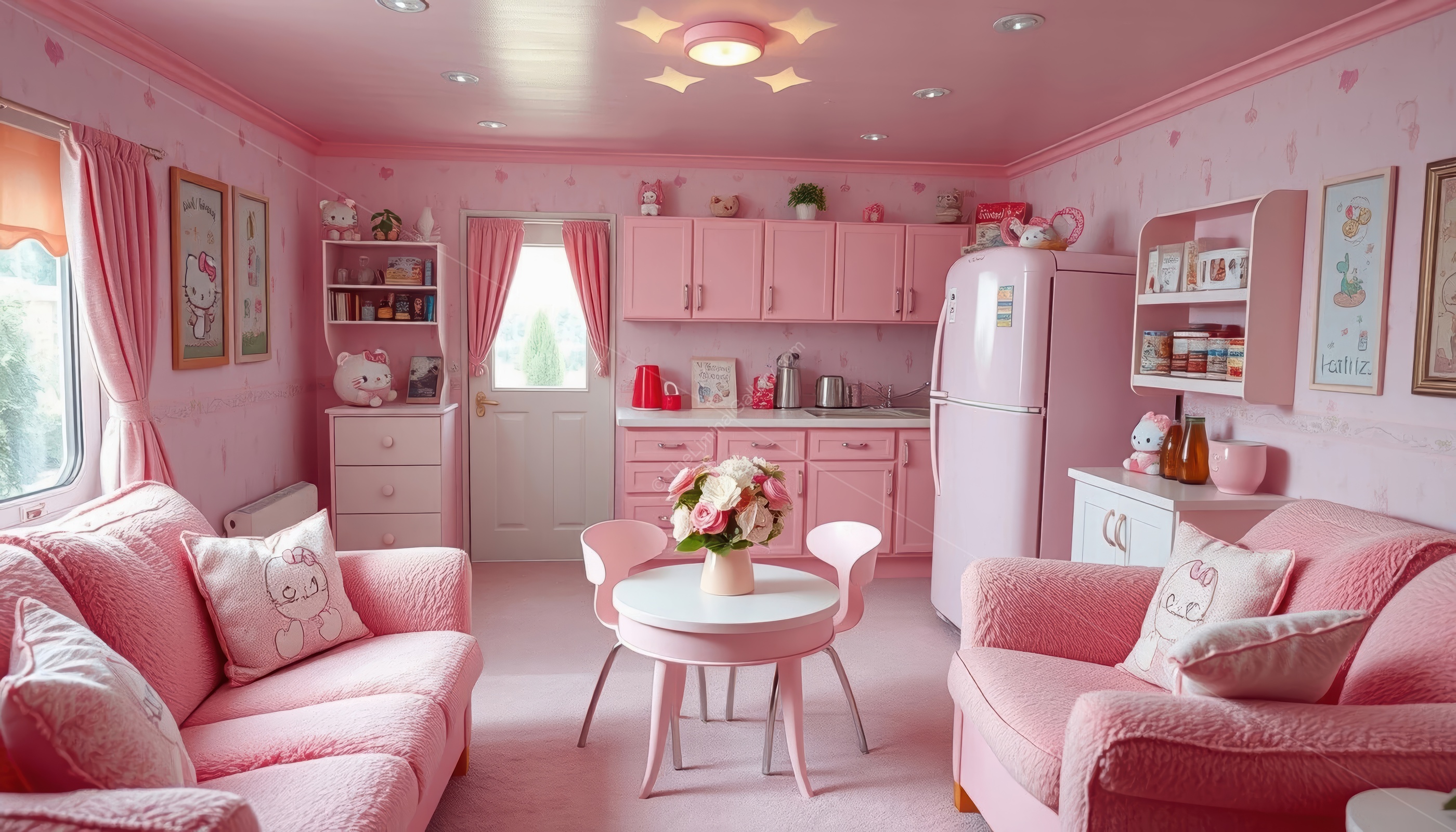 The familiar setting of childhood is distorted, adding to the unease