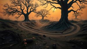 The forest's beauty is tempered by a sense of the unknown and solitude.