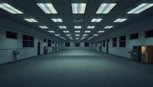 The sense of abandonment and the chilling atmosphere create a sense of unease.