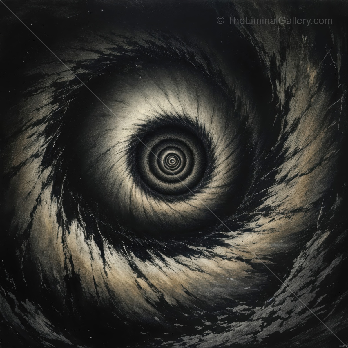 Swirling vortex of abstract shapes creates a mesmerizing illusion of depth and motion