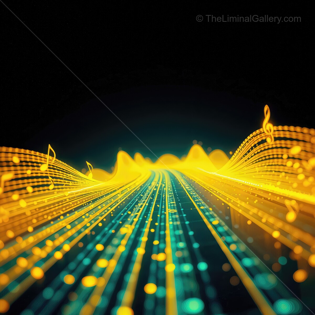 Colorful sound waves create a mesmerizing visual symphony in digital art