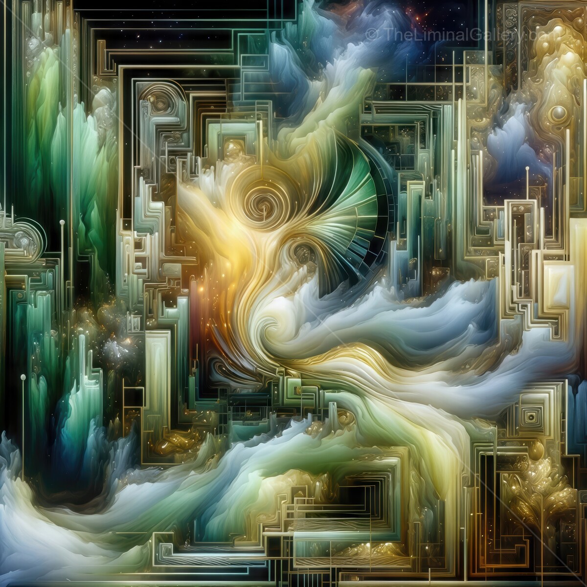 Exploring a mesmerizing cosmic tapestry woven with vibrant colors and intricate patterns revealing the universe's secrets