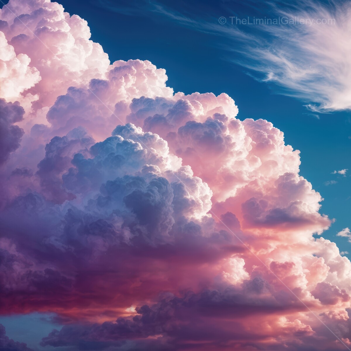 Enchanting clouds illuminated by sunset hues fill the sky during twilight bliss