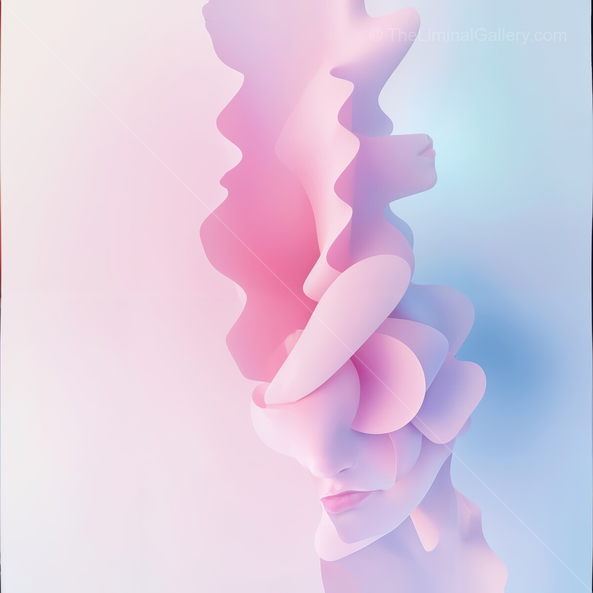 Delicate paper sculpture spiraling gracefully in pastel hues creating an ethereal ambiance in soft light