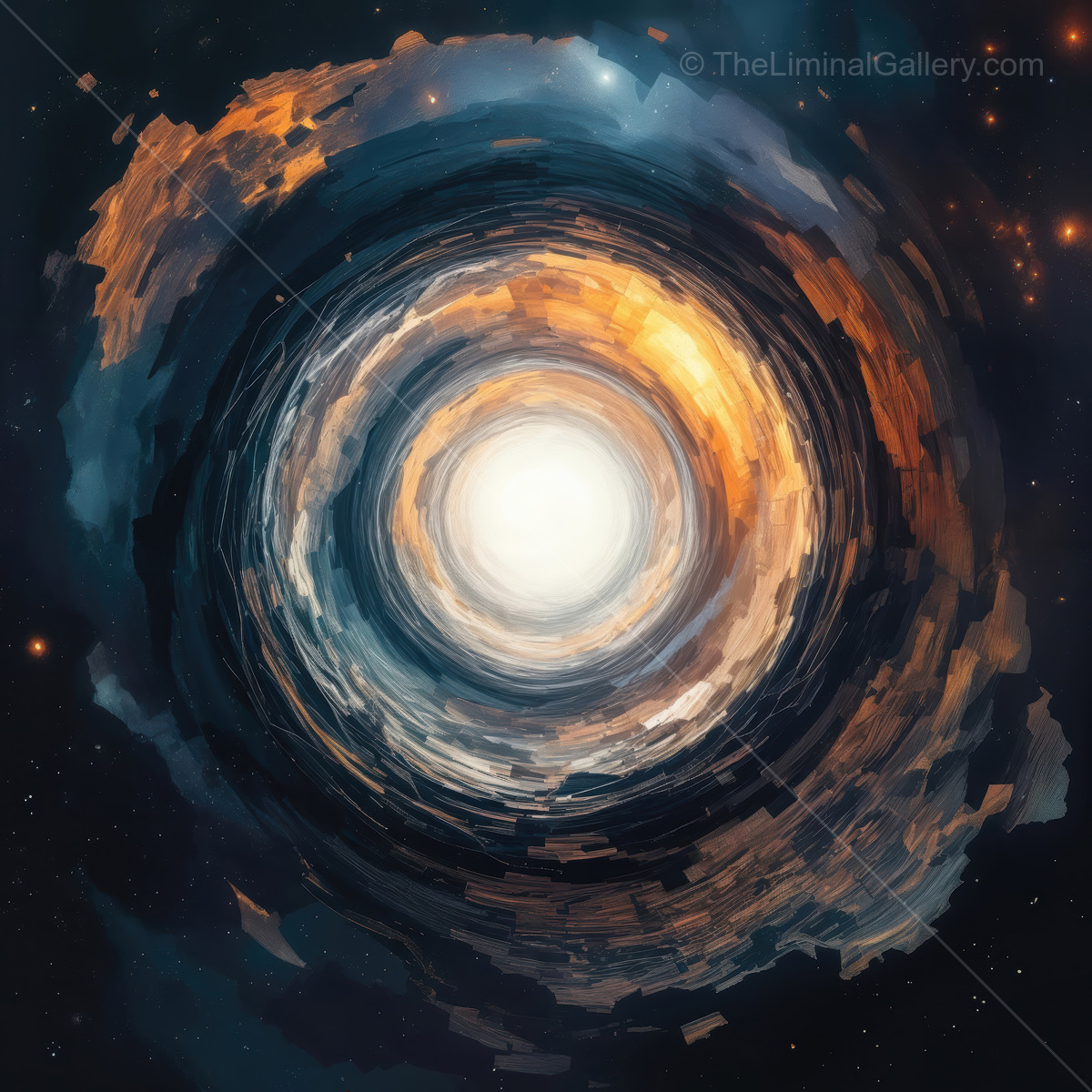 Swirling galaxy with vibrant colors and cosmic energy in a vast universe