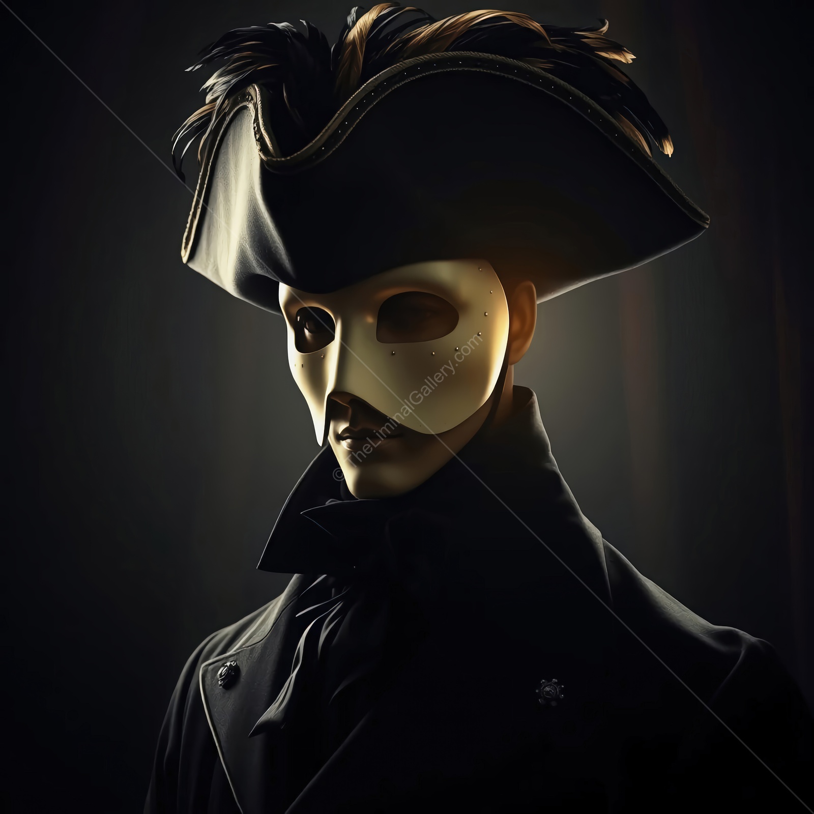 Mystery and elegance entwined in a masquerade costume from an enigmatic evening gala