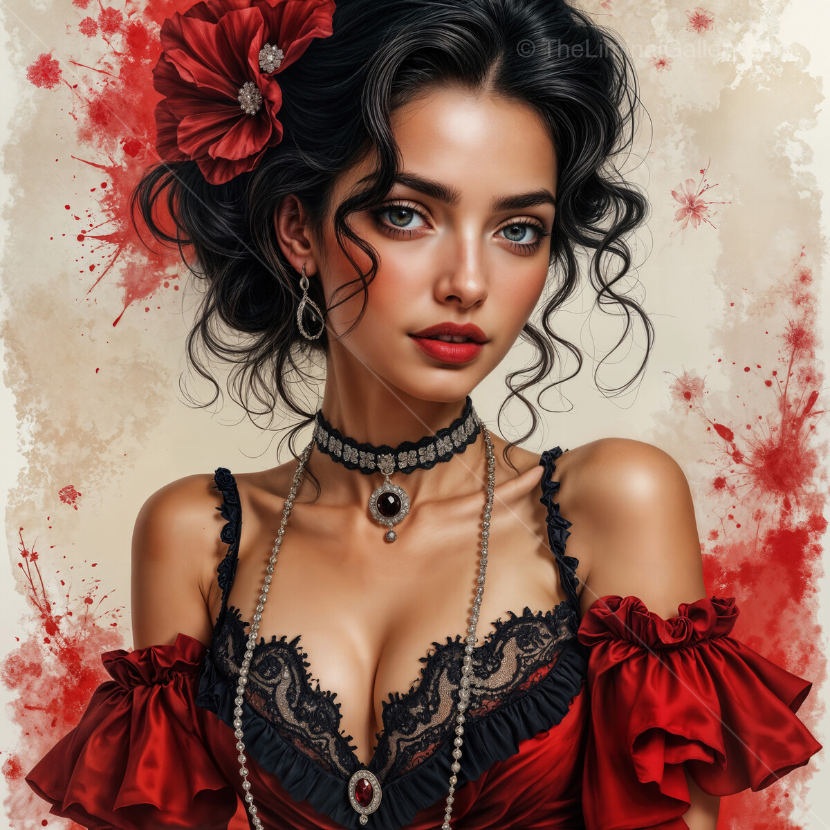 Flamenco dancer in vibrant dress captivates with graceful movements and passion at evening celebration