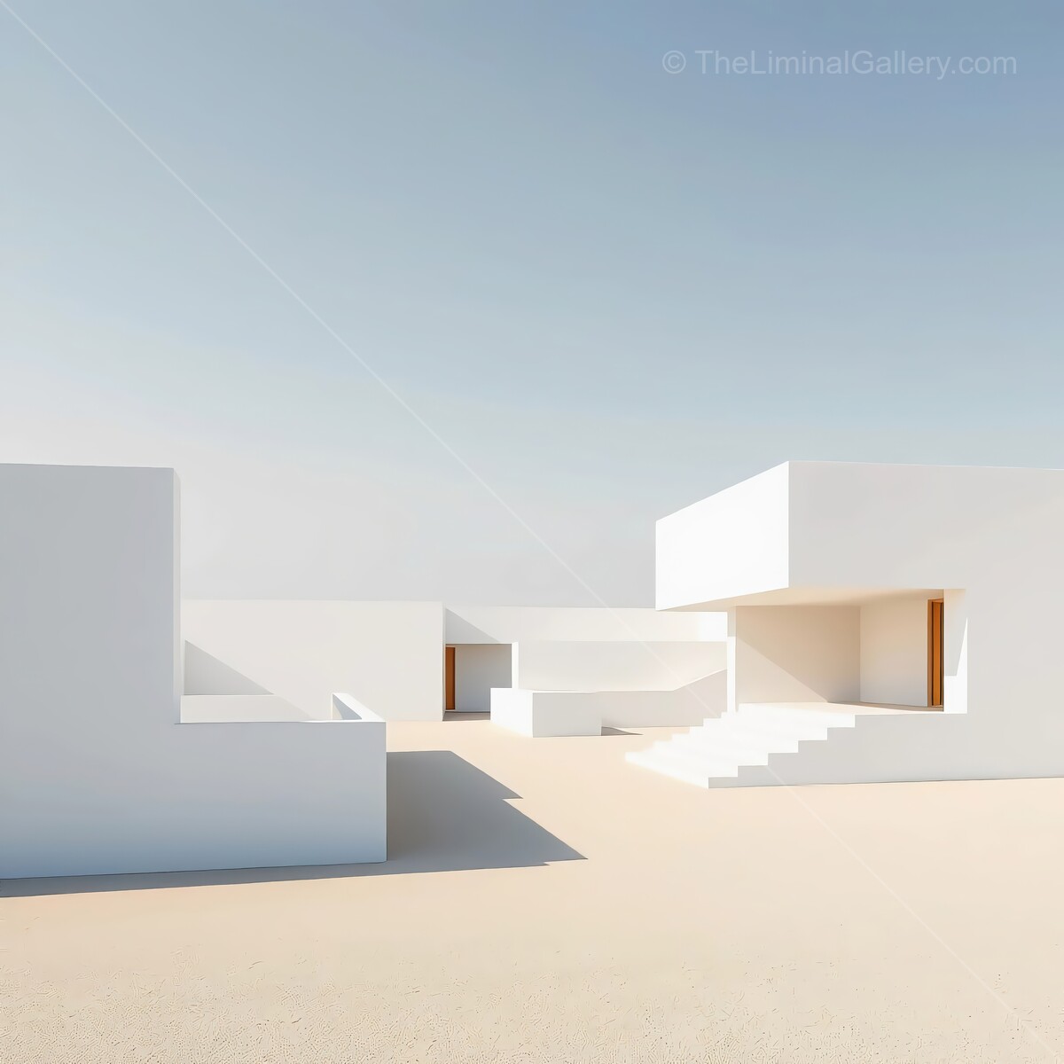 Minimalist architecture shines under the clear sky in a serene outdoor setting during daytime hours