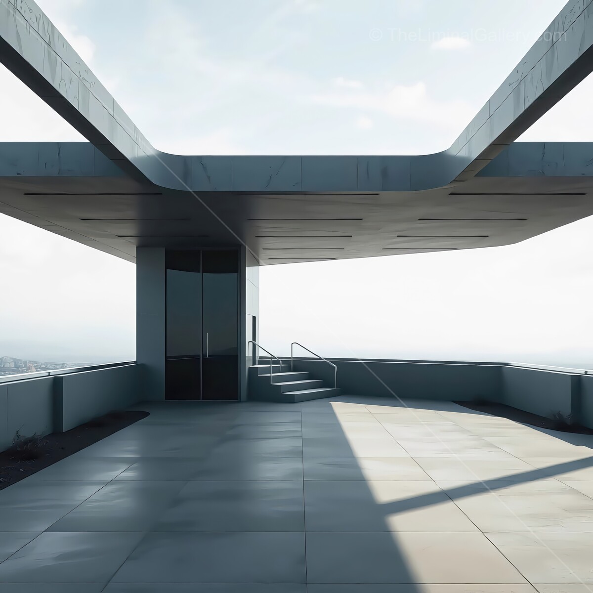 Modern architectural marvel showcases sleek design and breathtaking views from a rooftop terrace