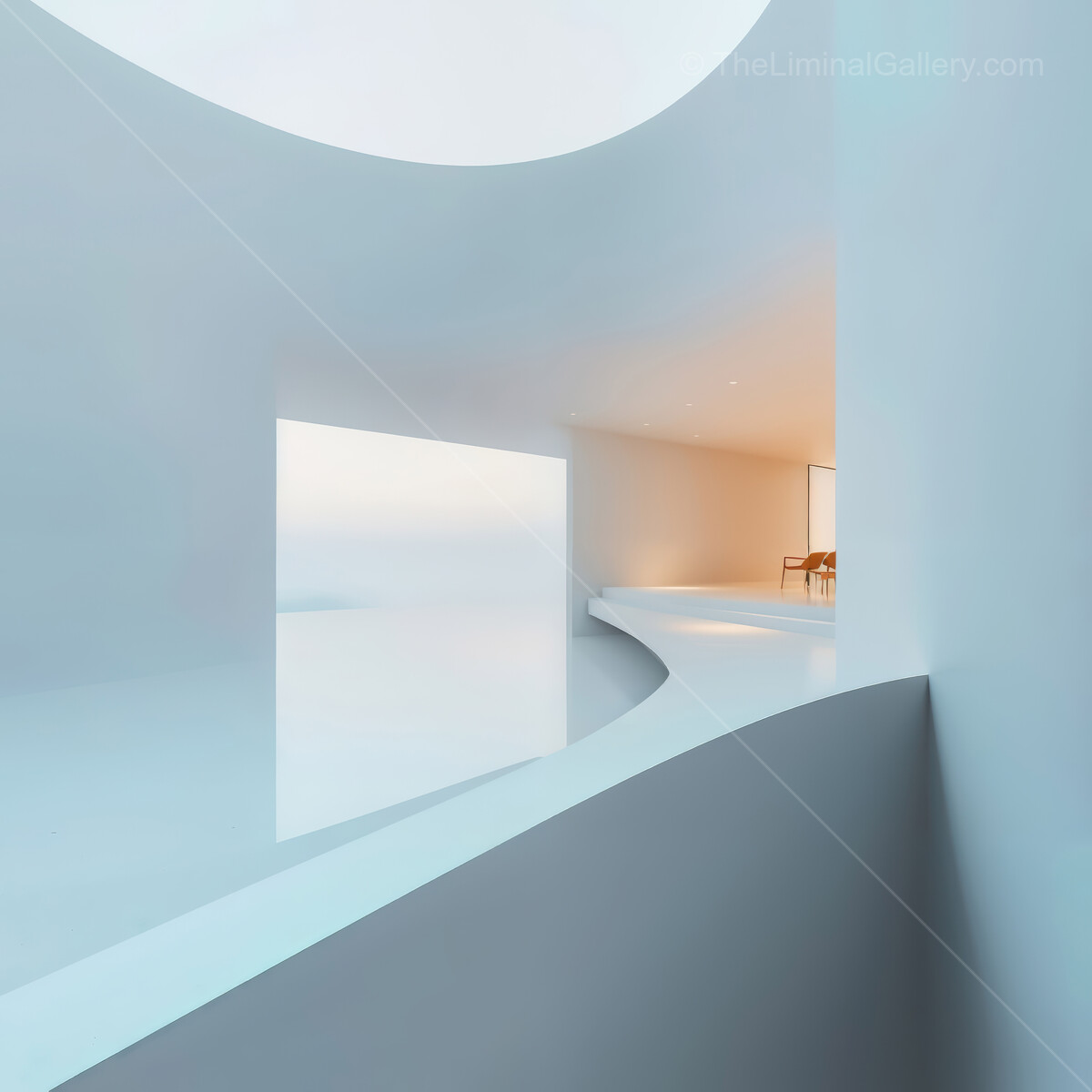 Contemporary liminal architectural design featuring a seamless blend of indoor and outdoor spaces at twilight