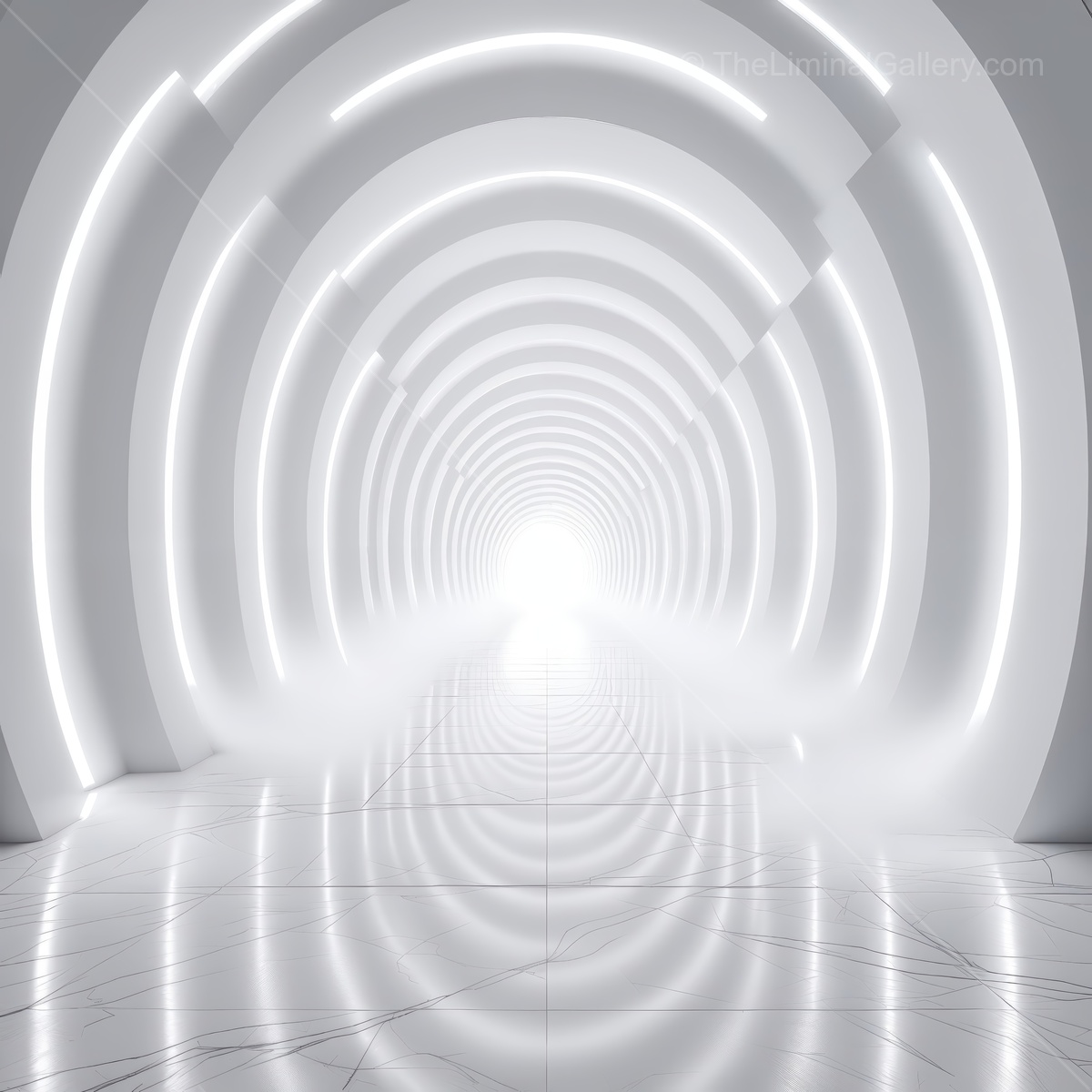 Exploring the glowing depths of a liminal space that stretches toward an unknown light