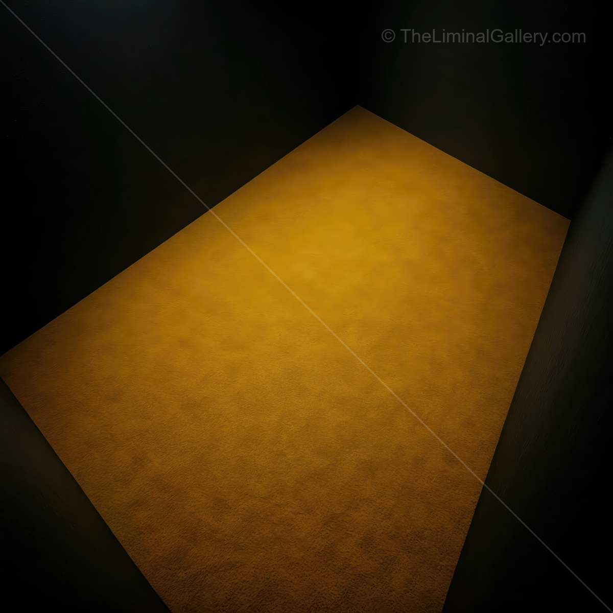 Exploring the surreal qualities of a liminal space illuminated in golden hues, evoking feelings of mystery and reflection