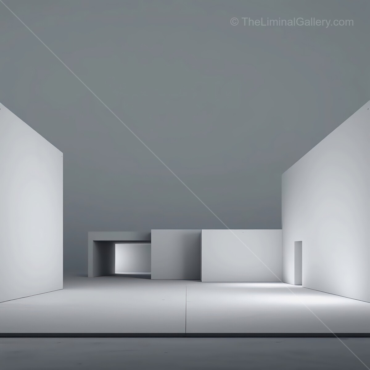 Exploring the interplay of light and shadow in a minimalistic architectural liminal space