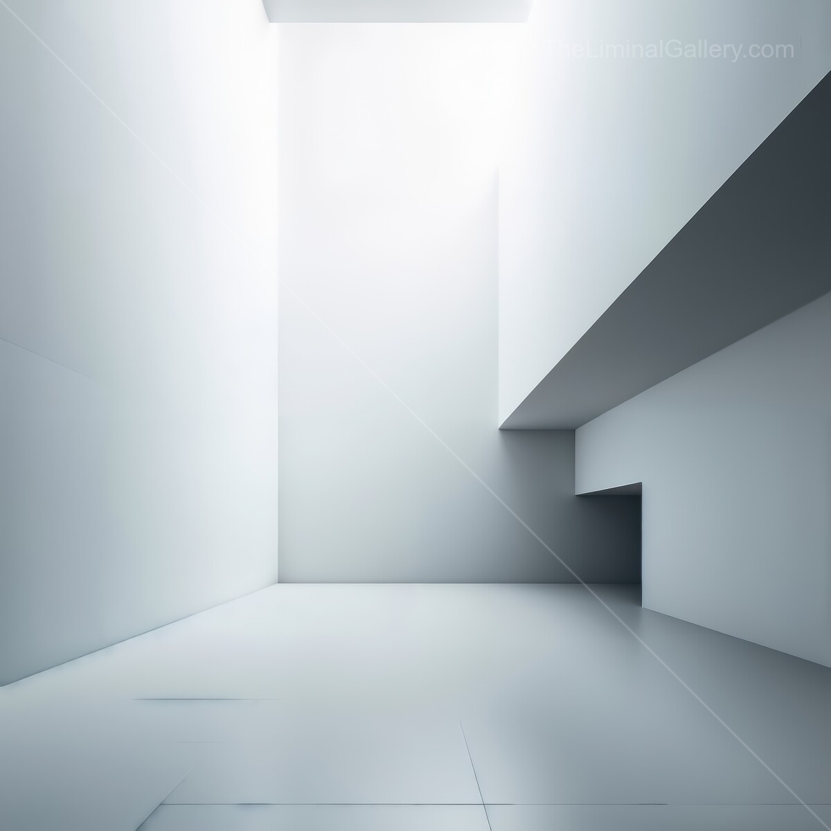 Minimalist architectural liminal space evoking tranquility and modern design principles in a muted color palette