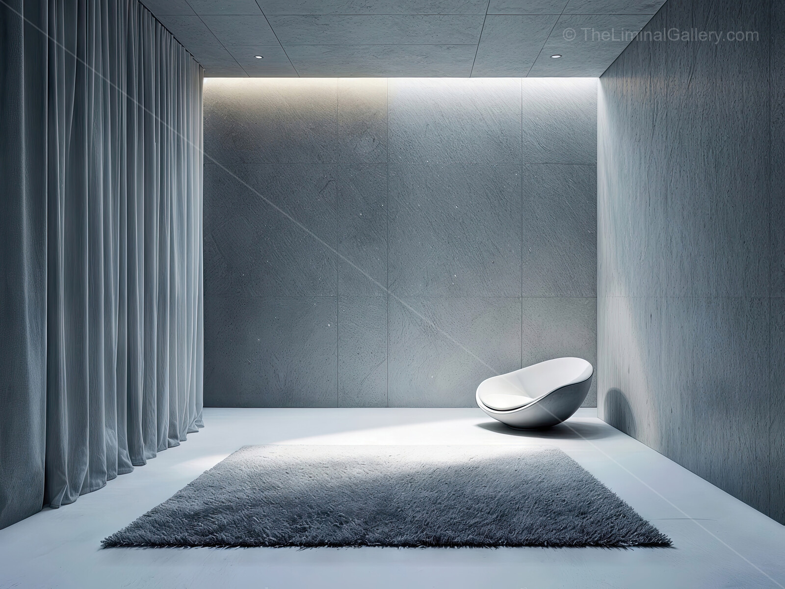 Minimalist interior layers soft textures and abundant natural light, crafting a serene retreat that invites relaxation, meditation, and quiet inspiration